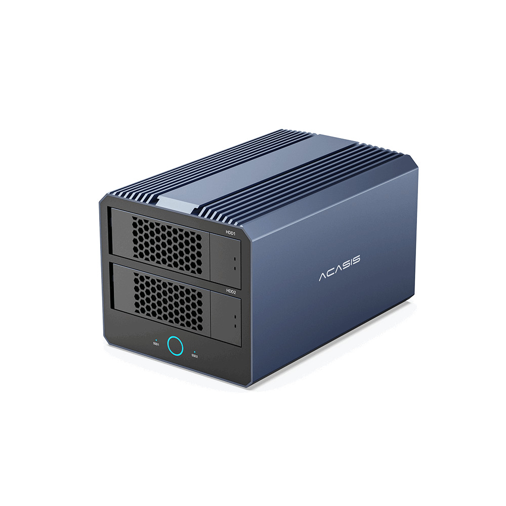 Acasis 40Gbps 4-Bay Hybrid HDD NVMe Enclosure (2 HDD + 2 SSD)