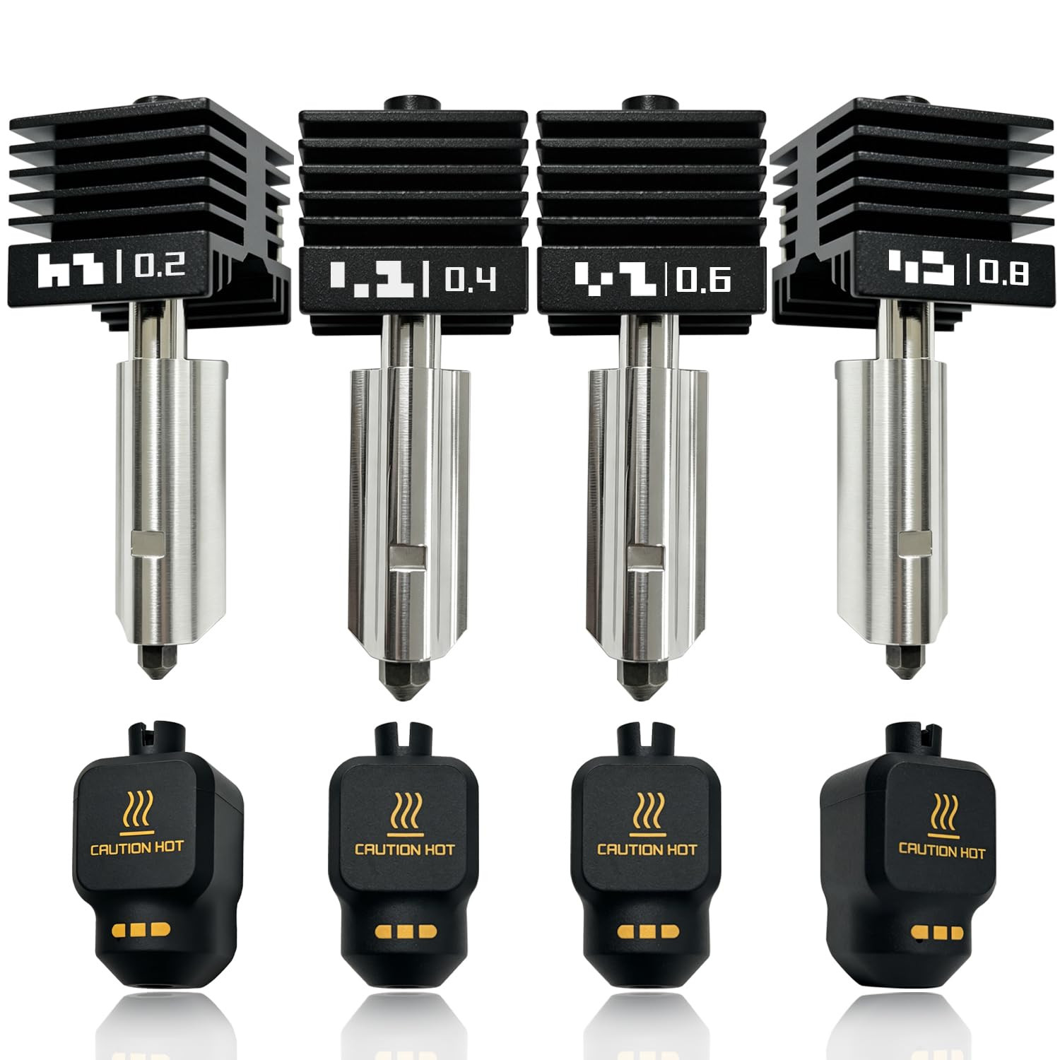 4PK 0.2/0.4/0.6/0.8Mm P2S Hotend for X2D/H2S/H2D/H2C Print Head