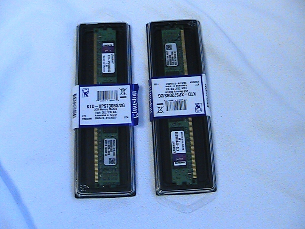 1 NEW 1 USED KINGSTON MEMORY MODULES KTD-XPS730BS/2G 2 GIG