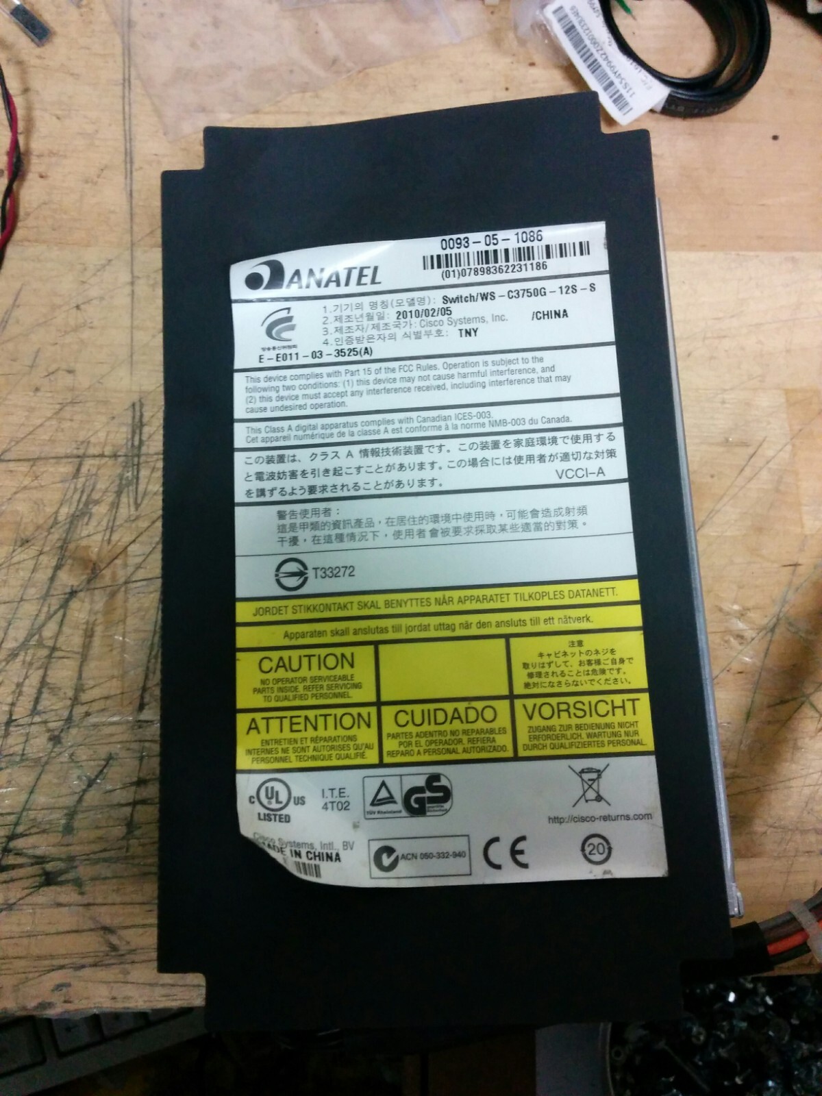 Cisco 341-0048-01 WS-C3750G-12S-S Power Supply Liteon PA-1151-2B