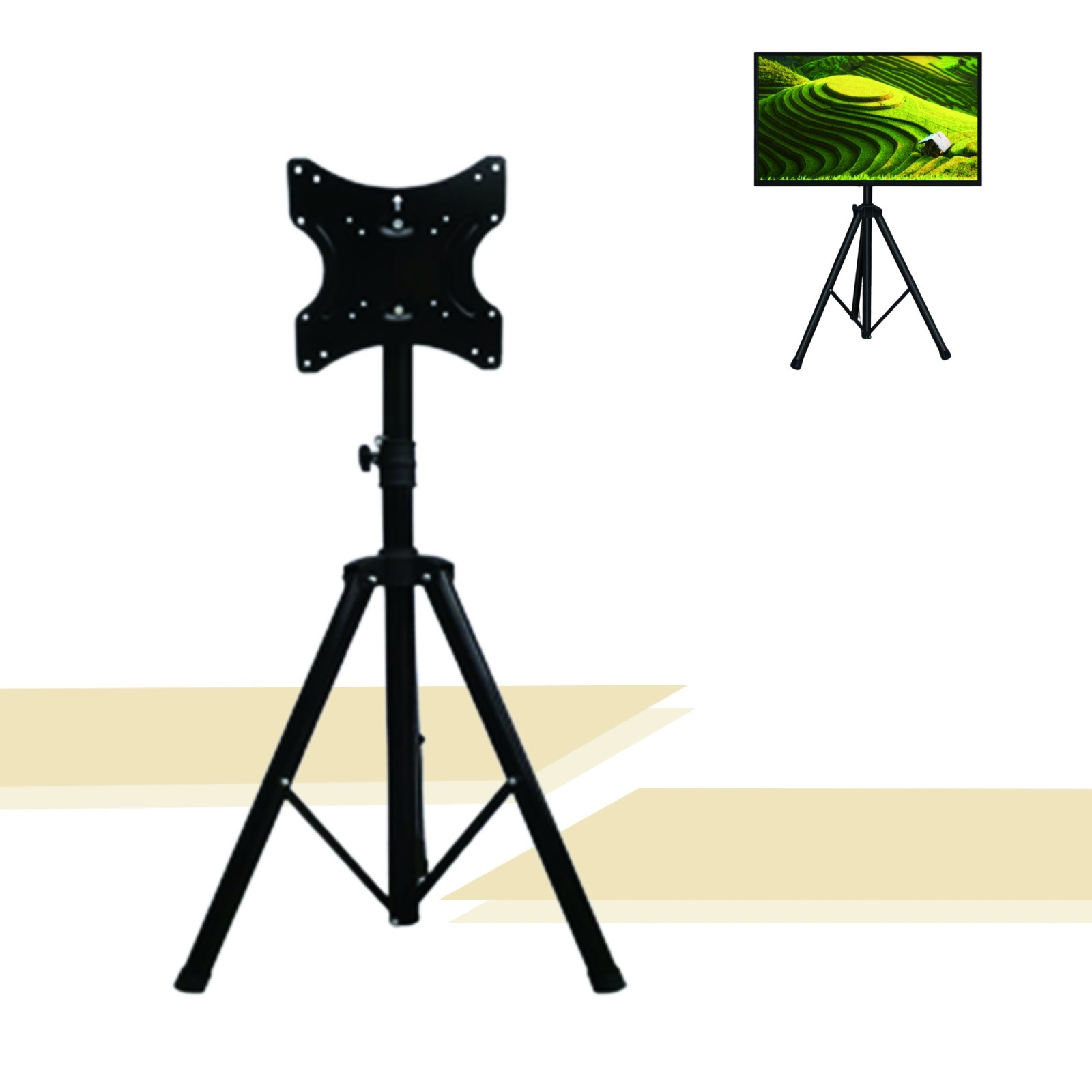 14-40" LCD Monitor Floor Stand Flat Panel Monitor Stand with Foldable Tripod