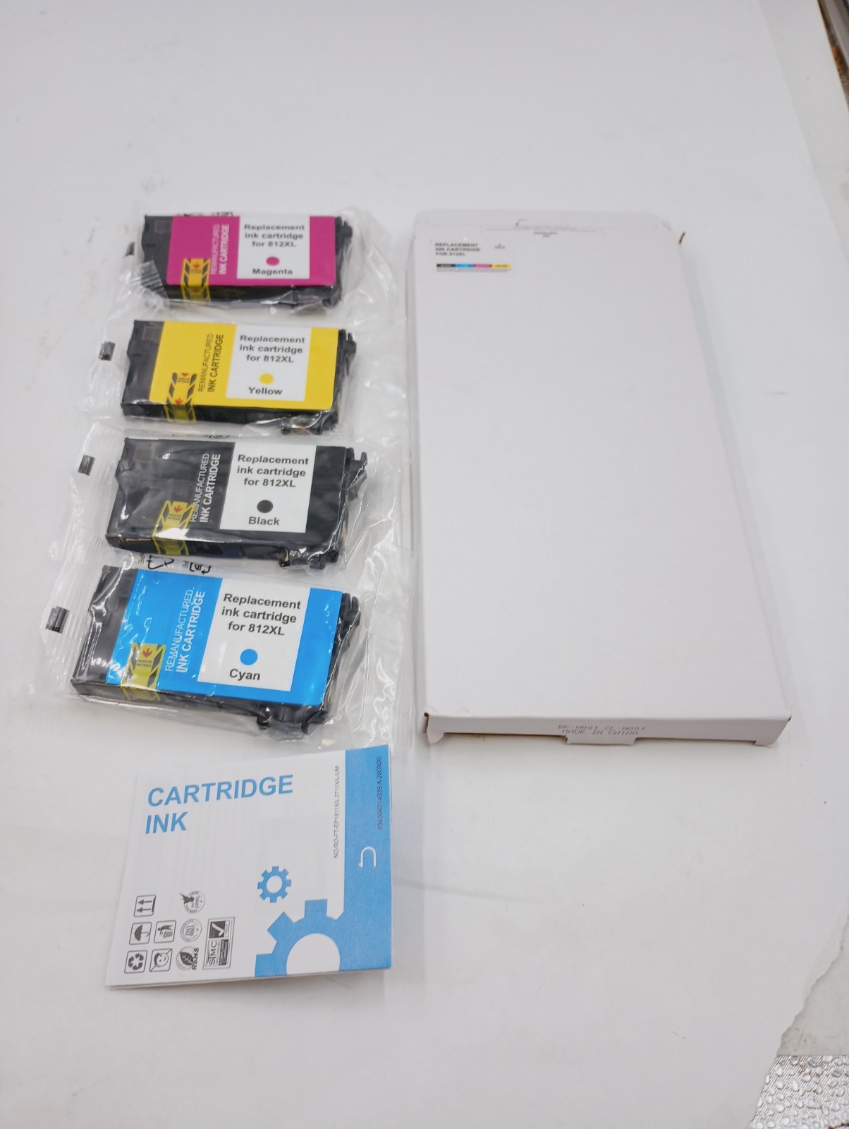 4 PACK 812XL INK CARTRIDGES FOR EPSON WORKFORCE BLACK CYAN MAGENTA YELLOW NEW