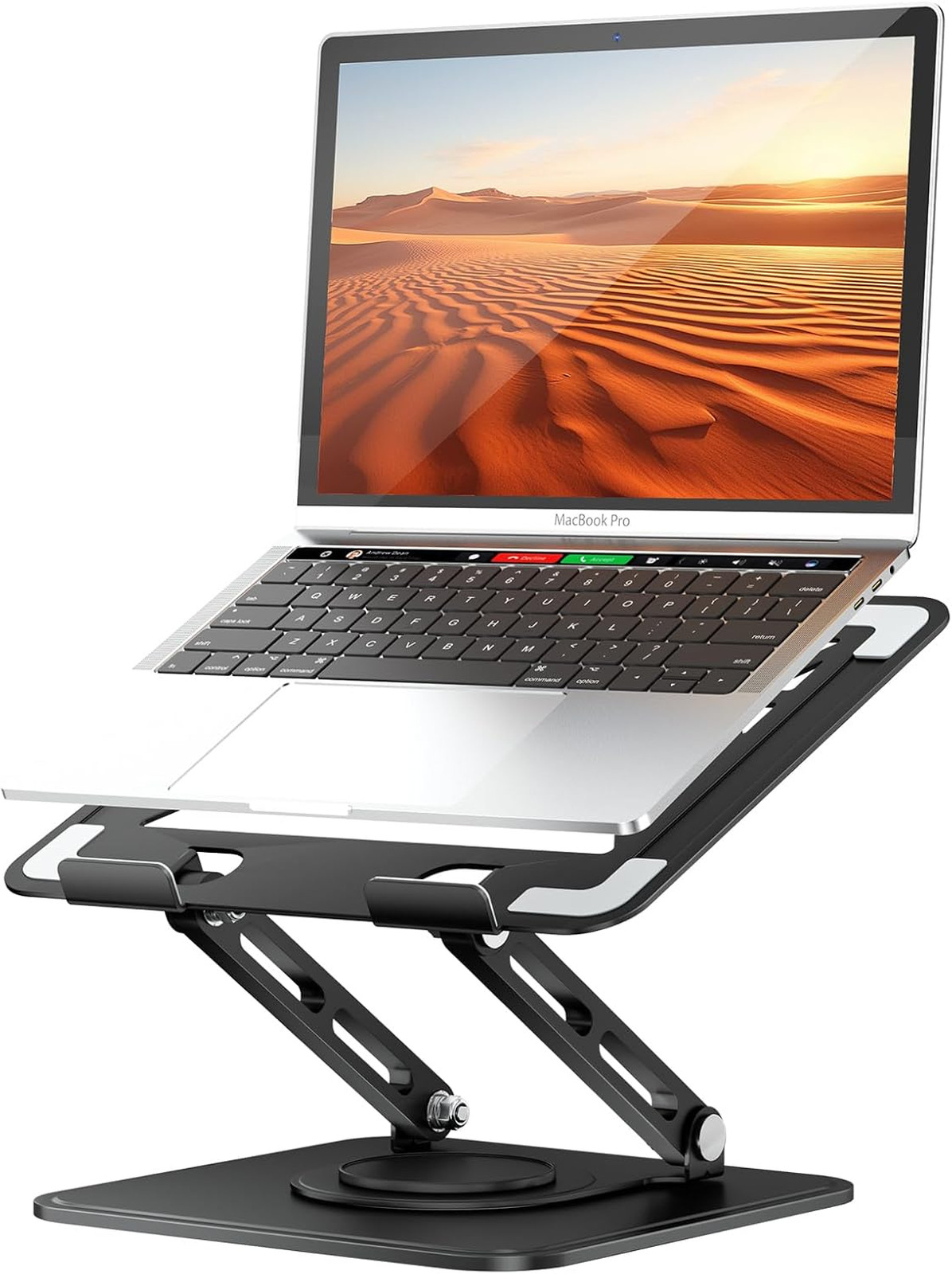 Laptop Stand for Desk Adjustable Computer Holder with 360 Degree Rotating Base