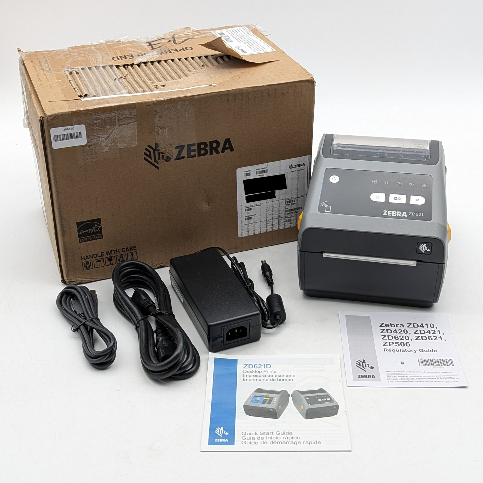 Zebra ZD621 Desktop Direct Thermal Barcode Printer (ZD6A043-D01F00EZ) - Gray