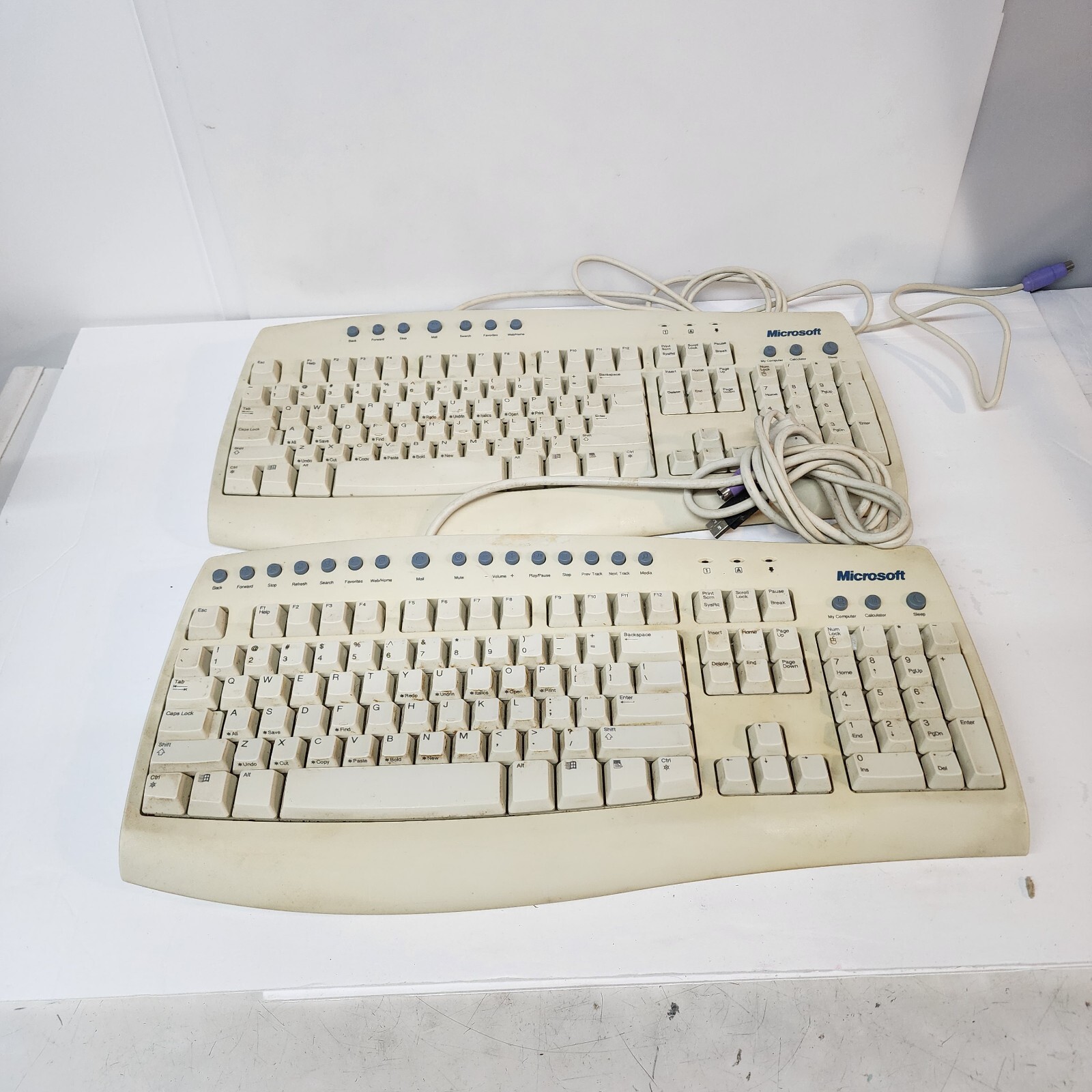 Vintage Microsoft Internet Keyboard Pro Lot 3 RT9420 RT9410 PS/2 Tested