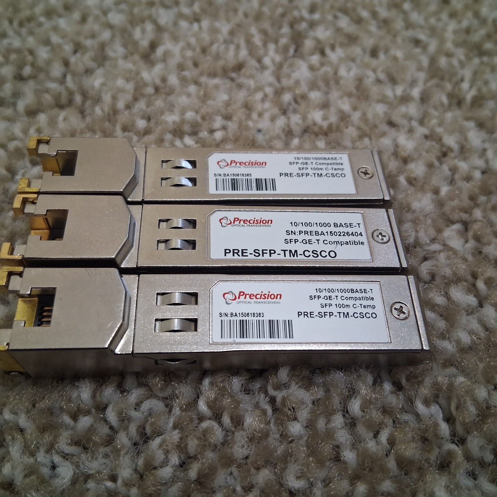 [LOT OF 3 ] Precision PRE-SFP-TMI-CSCO  10/100/1000BASE-T SFP