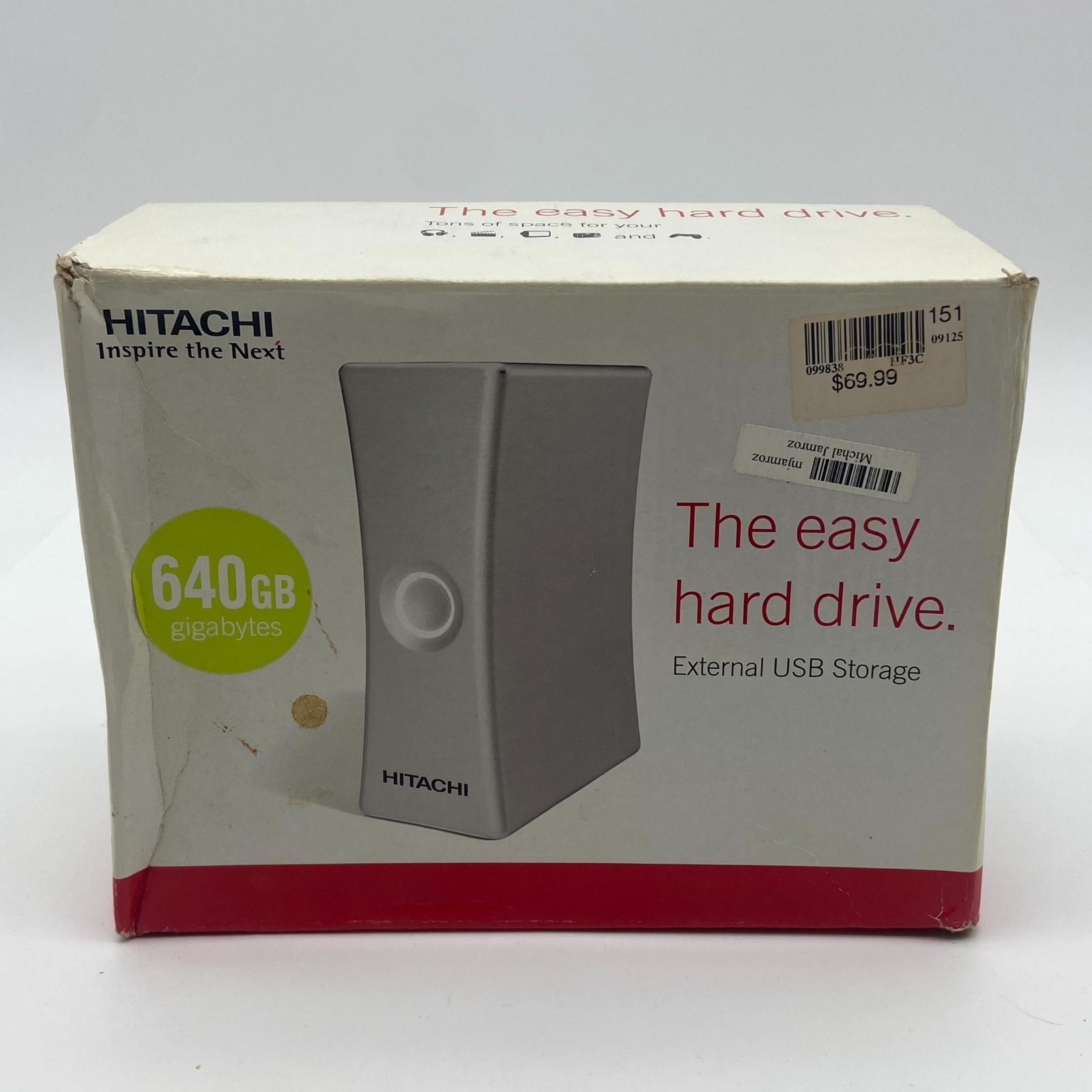 Hitachi Inspire The Next External Hard Drive Easy Device Silver USB 2.0 640GB