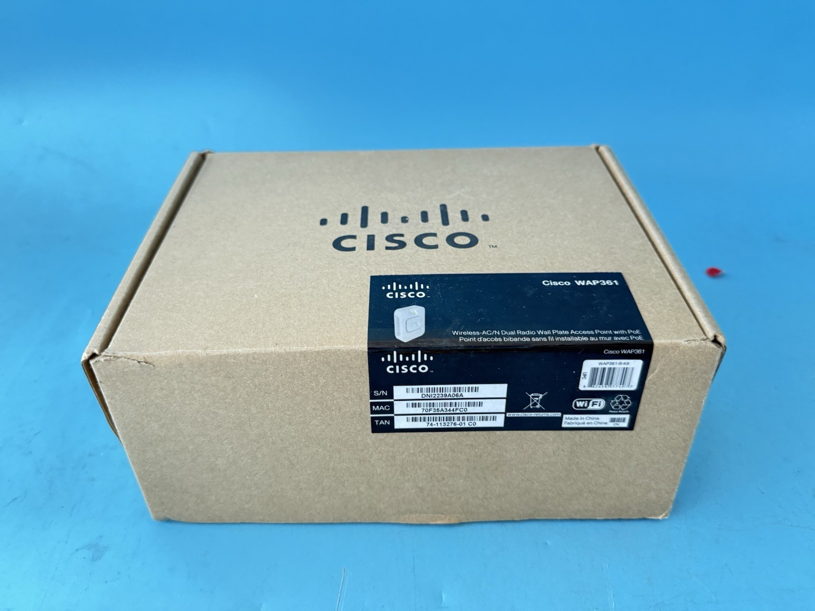Cisco WAP361 Wireless-AC/N Dual Radio Wall Plate Access Point PoE – New Open Box