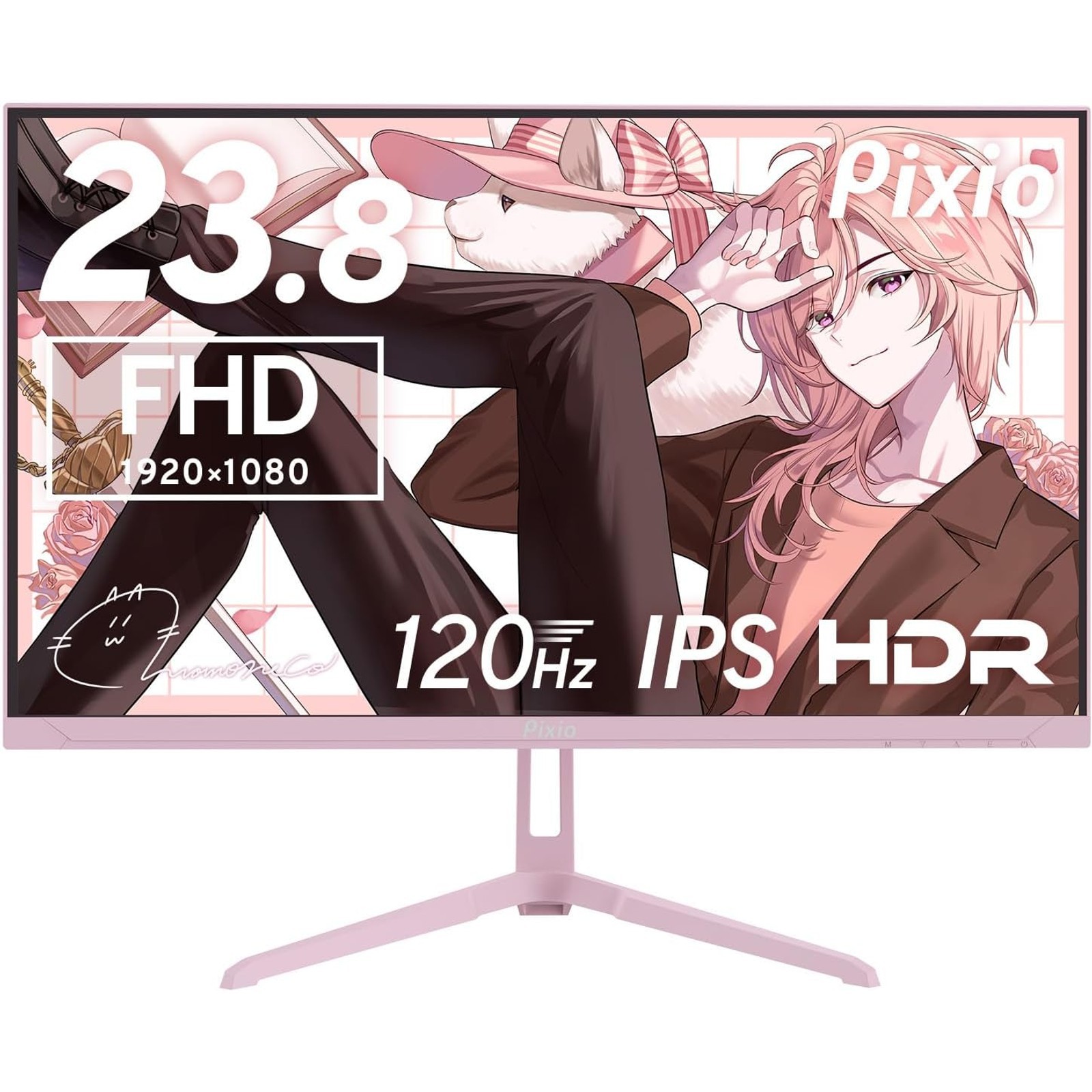 Pixio PX246 Wave Pink Gaming Monitor 23.8 in IPS 120Hz FHD AMD FreeSync 4ms