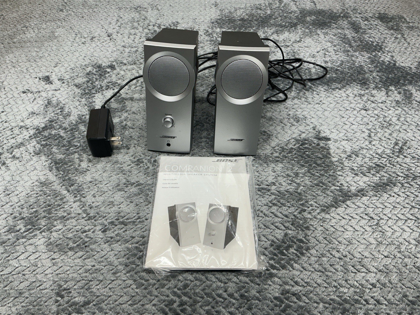 Bose Companion 2 Multimedia Computer Speakers w/ AC Adapter Cables Manual