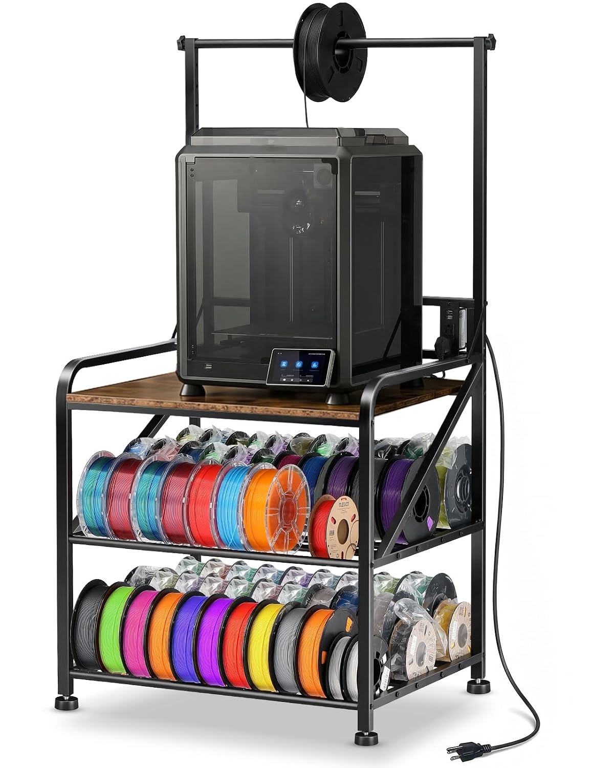 AHOWPD 3D Printer Stand with Filament Storage, Sturdy Heavy Duty Workbench