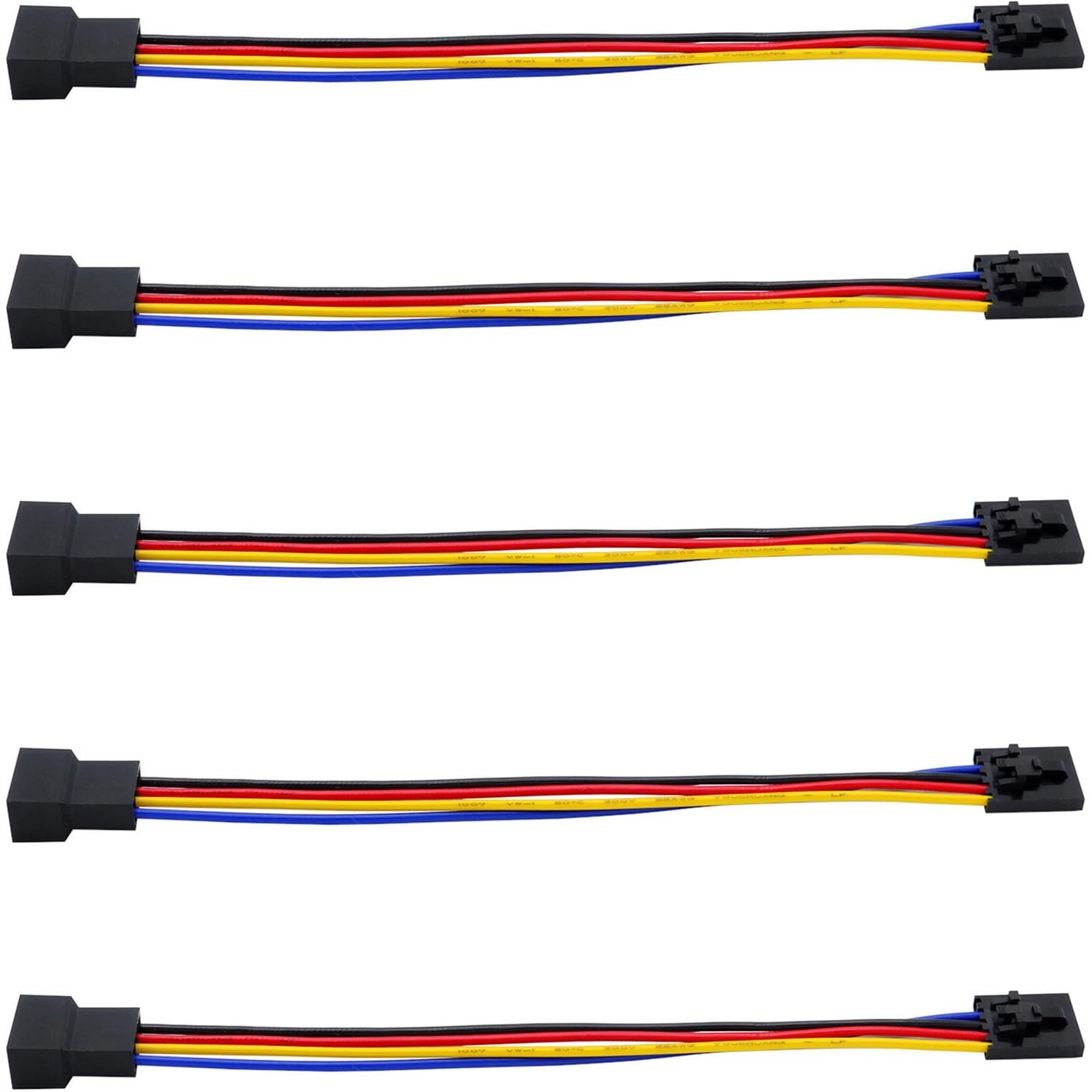 5Pcs 5Pin to 4Pin Fan Adapter Cable,PC CPU Fan Connector Converter Interface ...