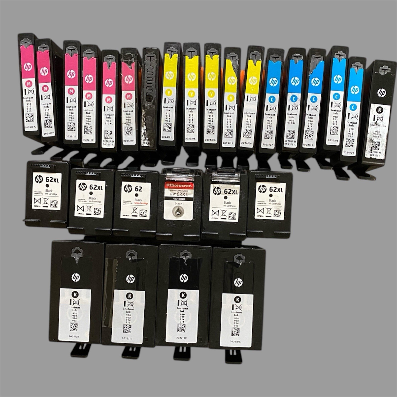 Empty HP Ink Cartridges Lot of 28