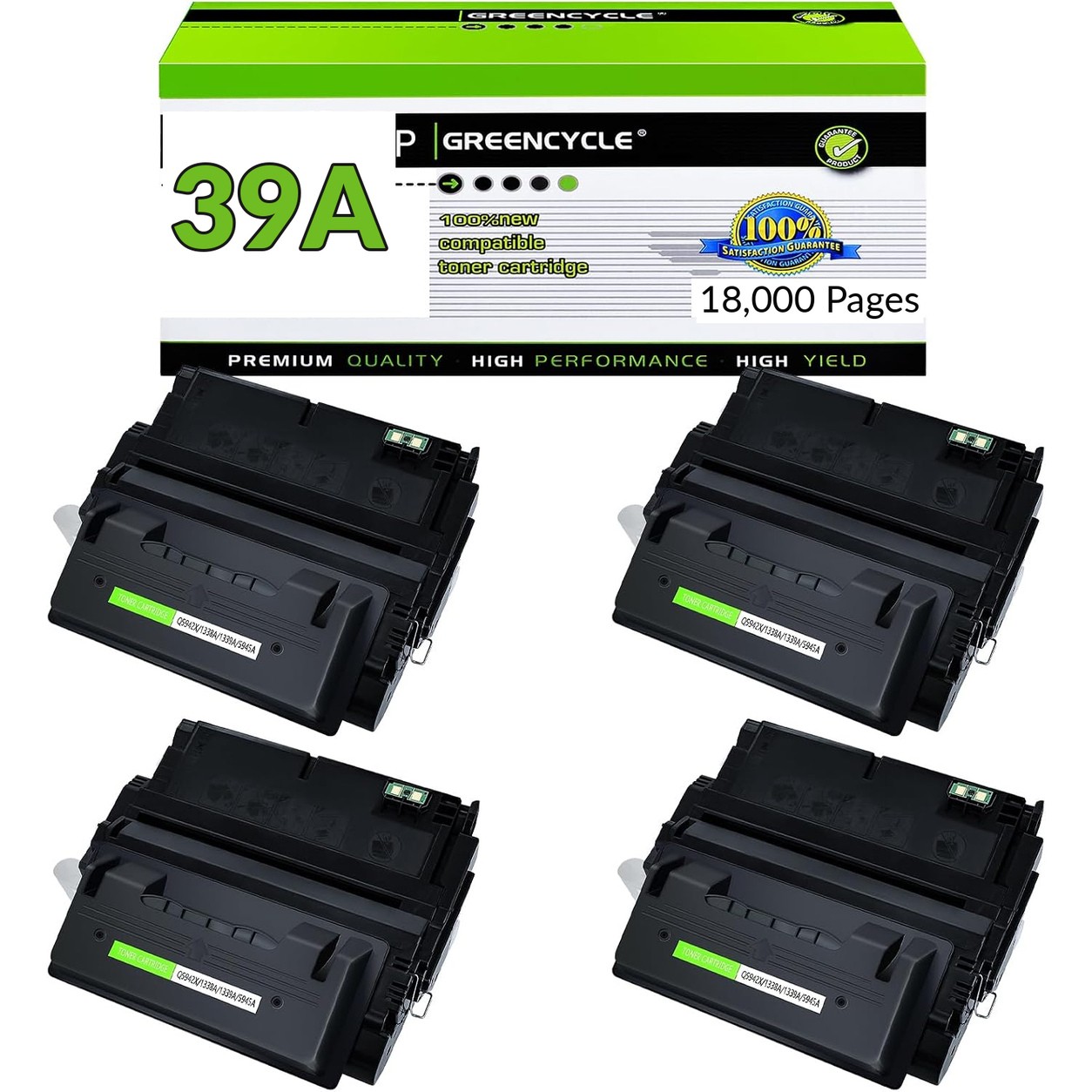 4PK High Yield Toner Q1339A 39A Fit For HP LaserJet 4300 4300n 4300DTNSL Printer