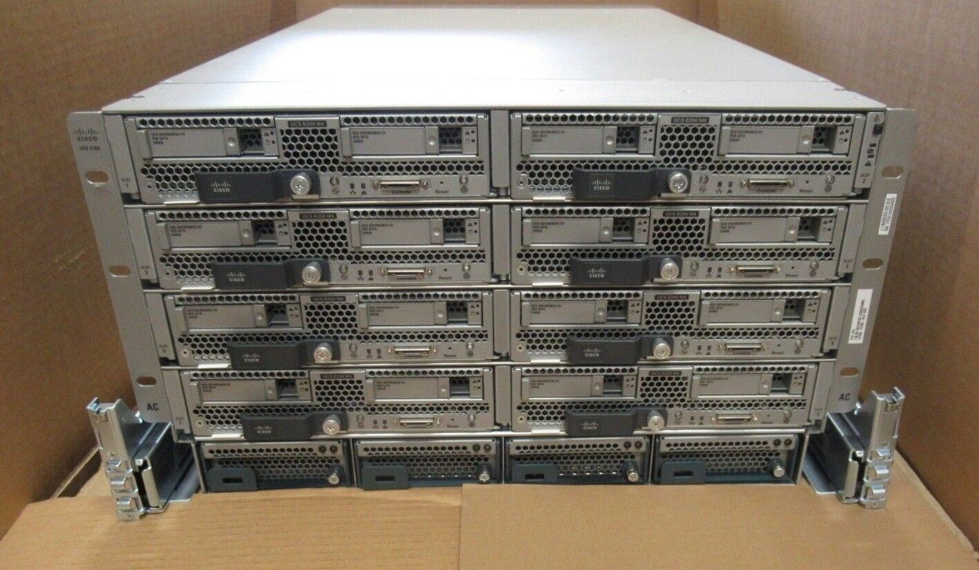 Cisco UCS 5108 + 8 x B200 M4 Blade Servers 16x Intel E5-2660v3 10-Core 512GB Ram
