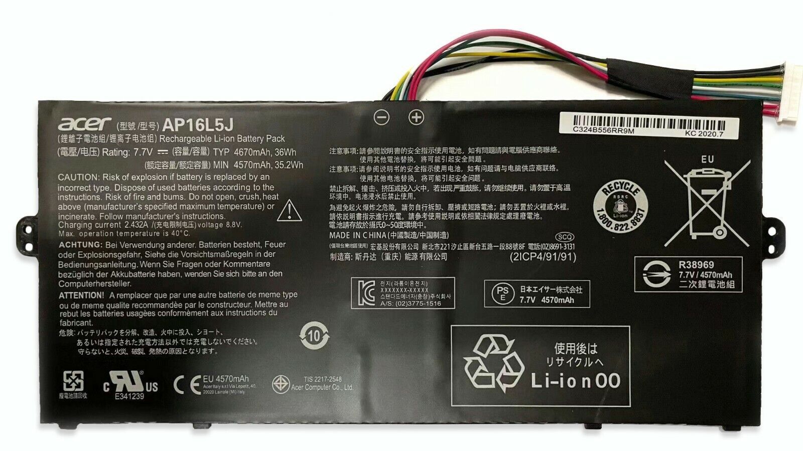 Genuine Battery AP16L5J For Acer Swift 5 SF514-52T Spin 1 SP111-32N Series New
