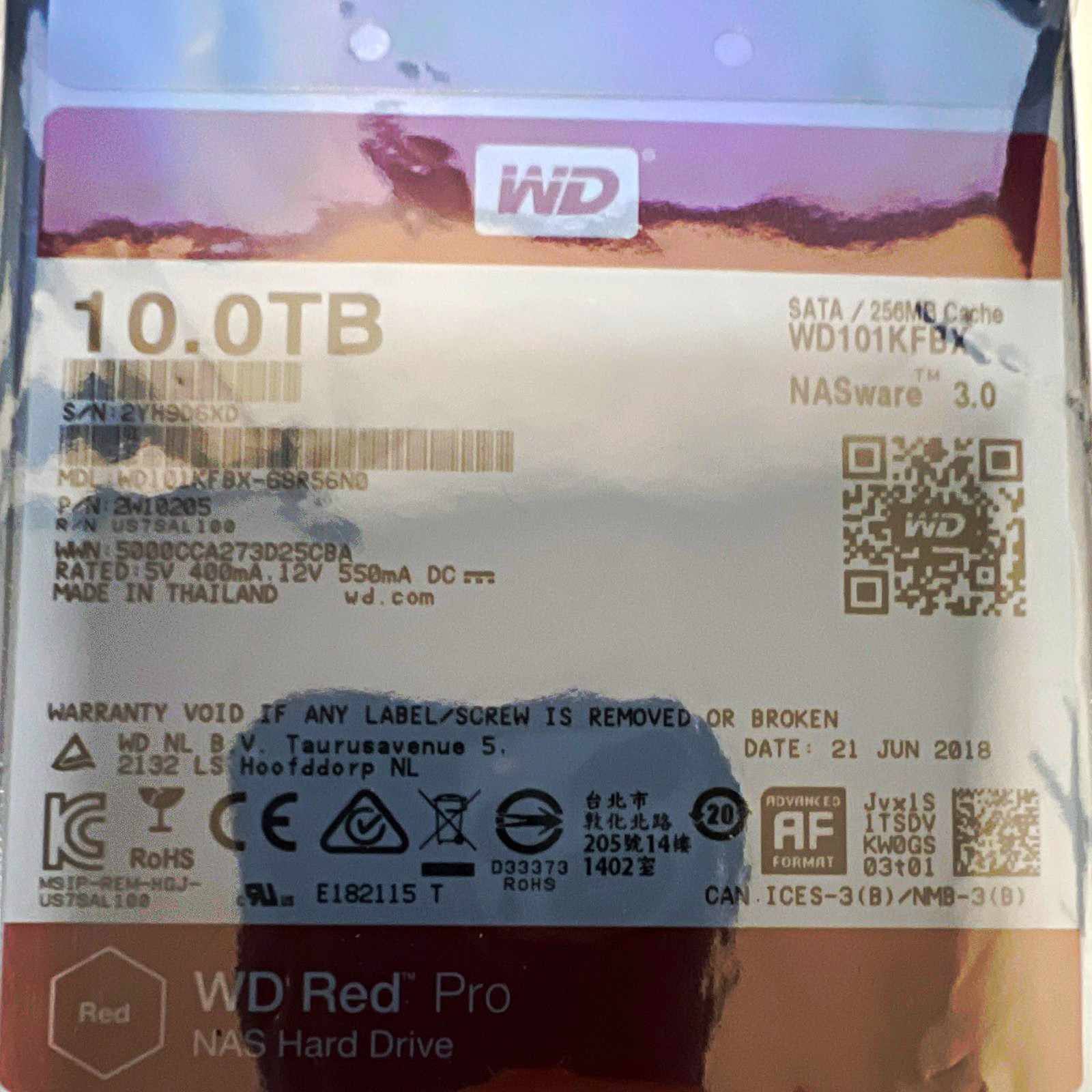 Western Digital WD Red Pro WD101KFBX 10TB 3.5" SATA HDD 7200RPM 256MB NAS