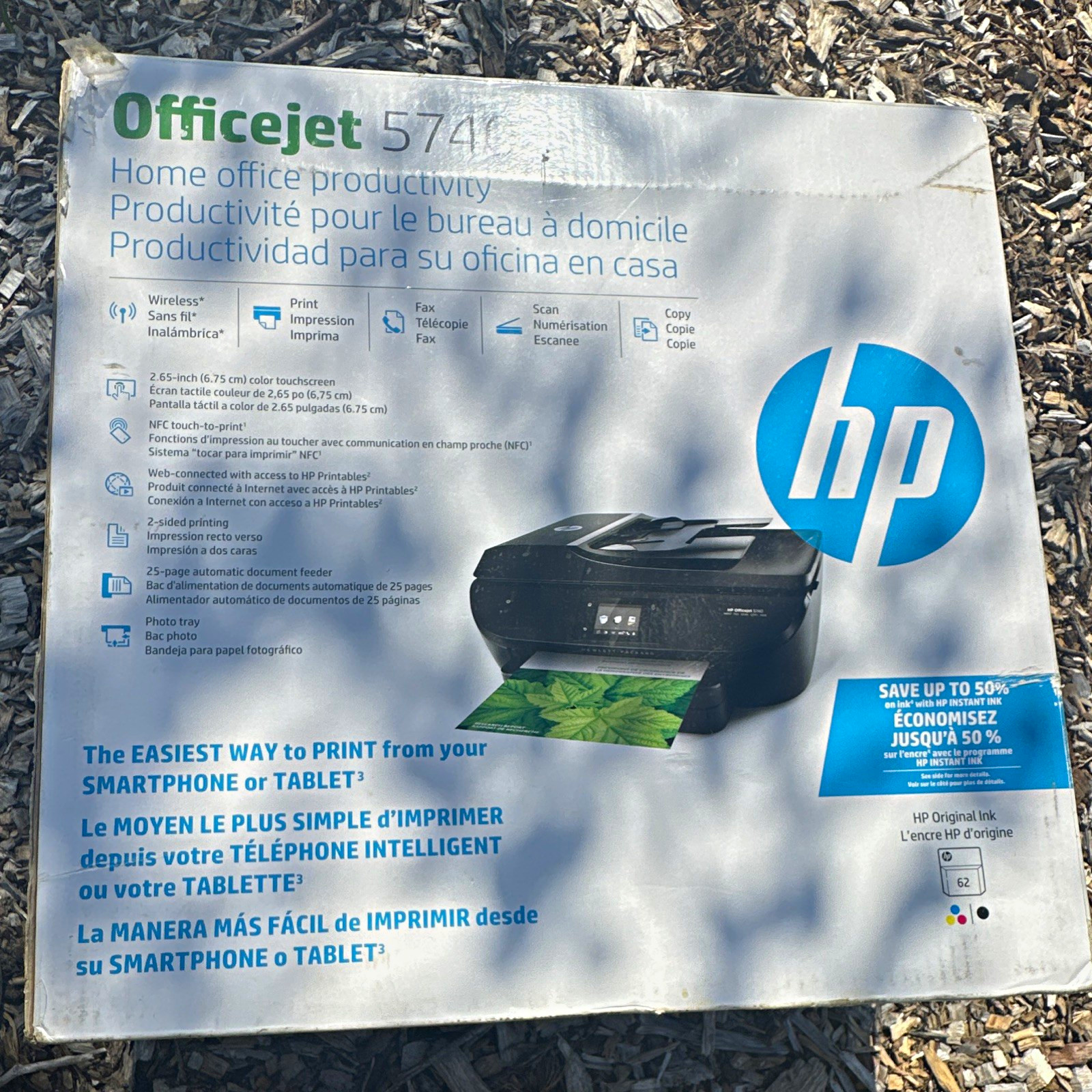 HP OfficeJet 5740 Wireless All-in-One Inkjet Printer New in Worn Box