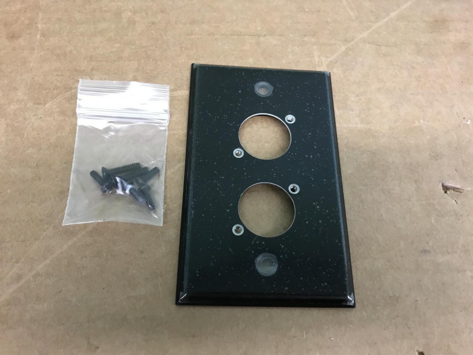 NEW BAG OF 8 x BLACK ALUM WALL PLATE 1 GANG 2XLR PUNCH WITH HARWARE