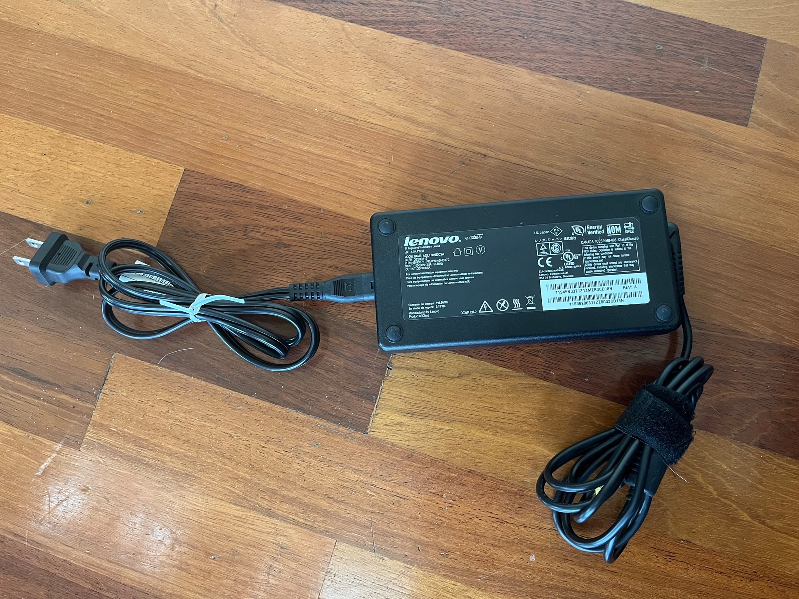 New Original Lenovo 170W Slim Rectangle Yellow Tip AC Adapter, 4X20E50574
