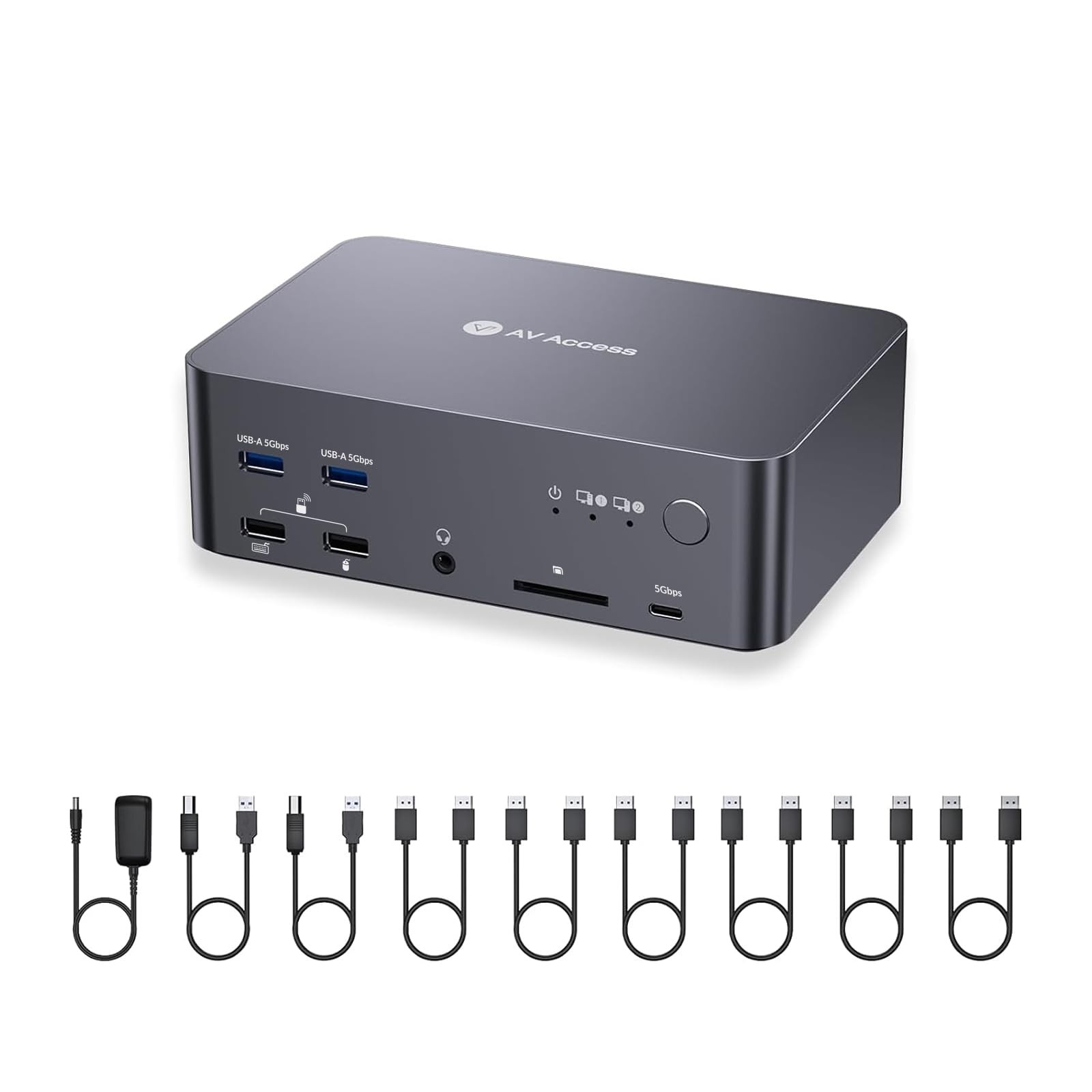 AV Access 8K KVM Switch 3 Monitors 2 Computers, DP KVM Dock for Desktop PCs