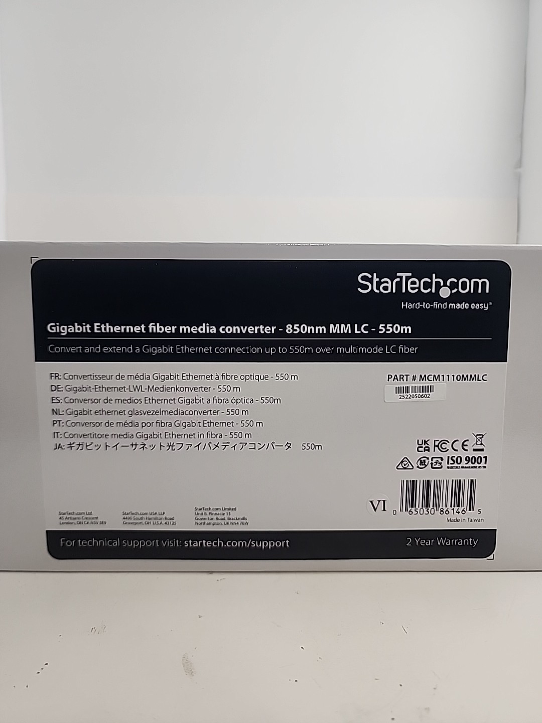 StarTech MCM1110MMLC Gigabit Ethernet Fiber Media Converter 850nm MM BRAND NEW