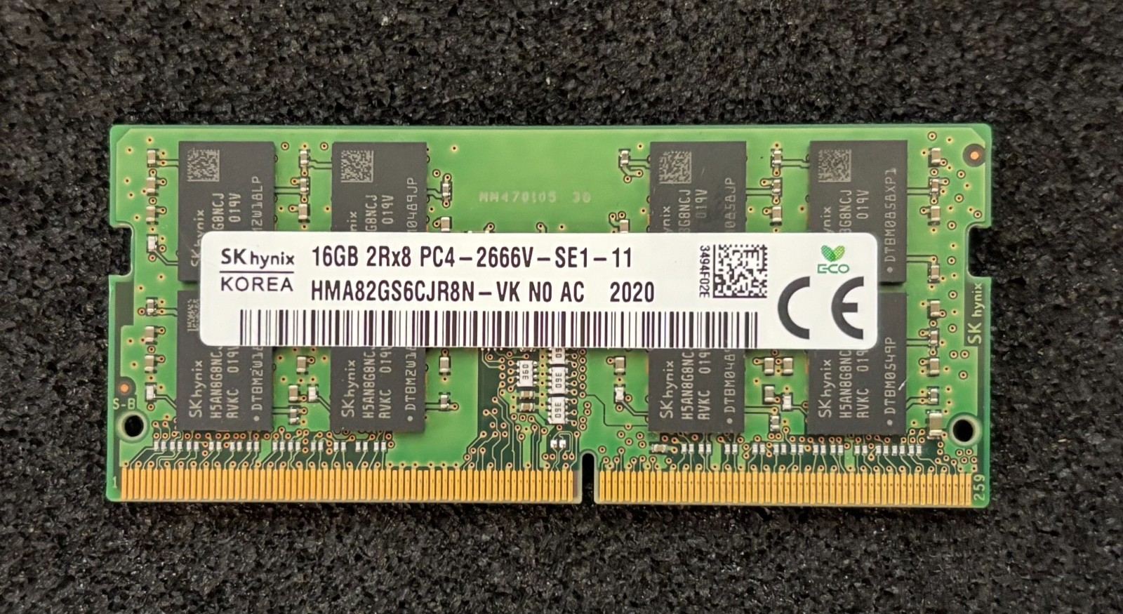 SK Hynix 16GB 2Rx8 PC4-2666V SODIMM Laptop RAM HMA82GS6CJR8N-VK