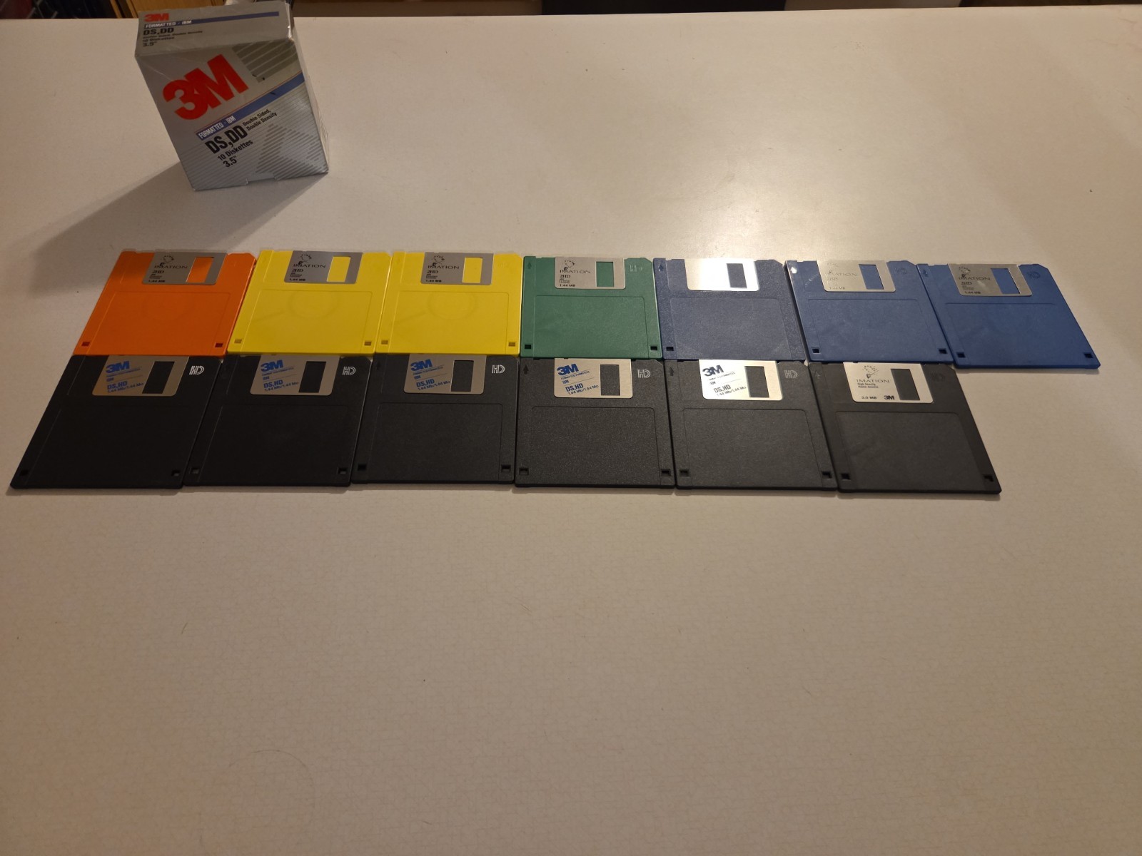 3M DS DD 3.5" Diskettes Formatted IBM Double Sided Density Lot 6 Disk PLUS 7 2HD