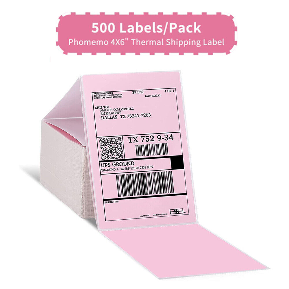 100-5000PCS 4" x 6" Fanfold Direct Thermal Shipping Address Sticker Label LOT