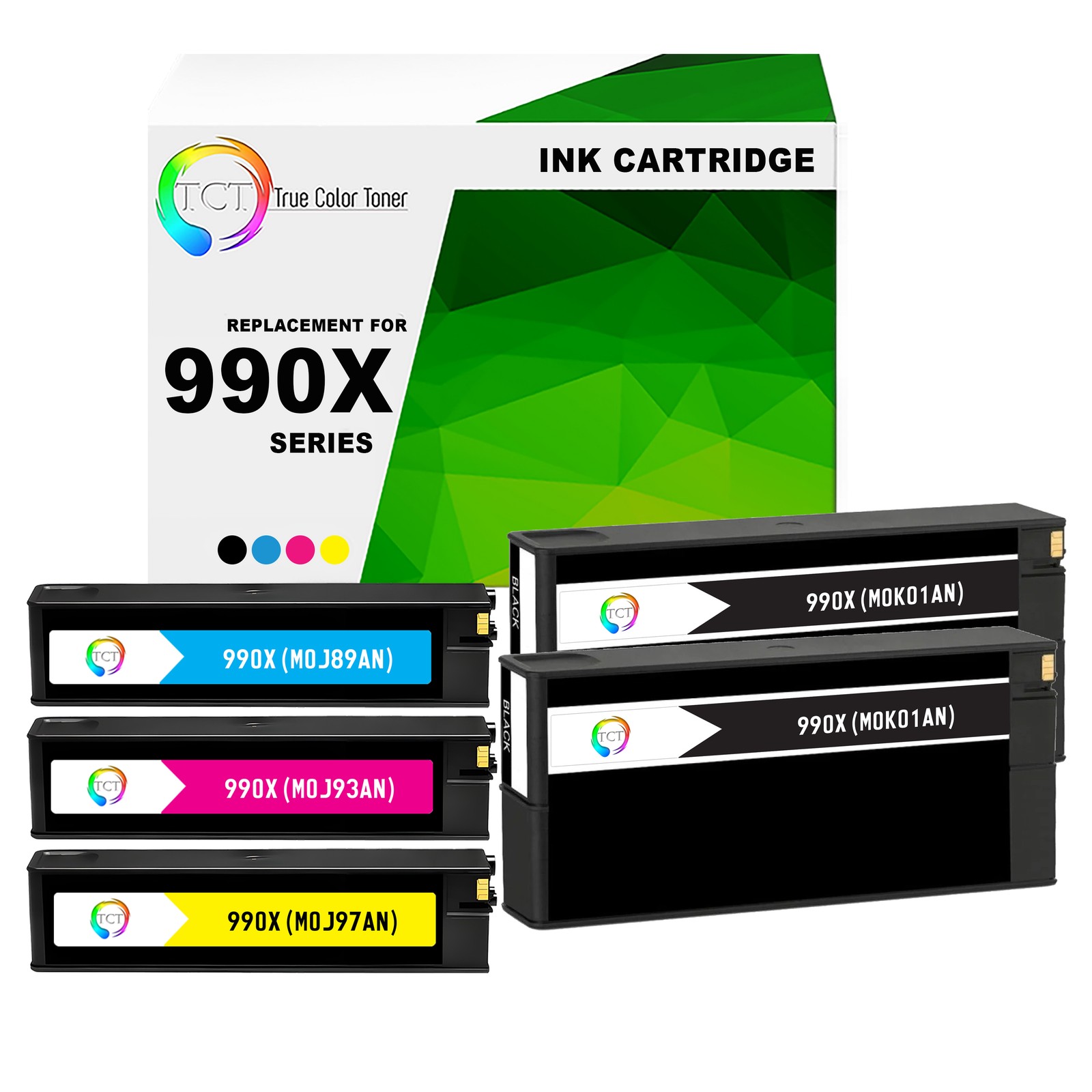 5Pk TCT Premium 990X B C M Y High Yield Compatible for HP Pro 750 772 Ink