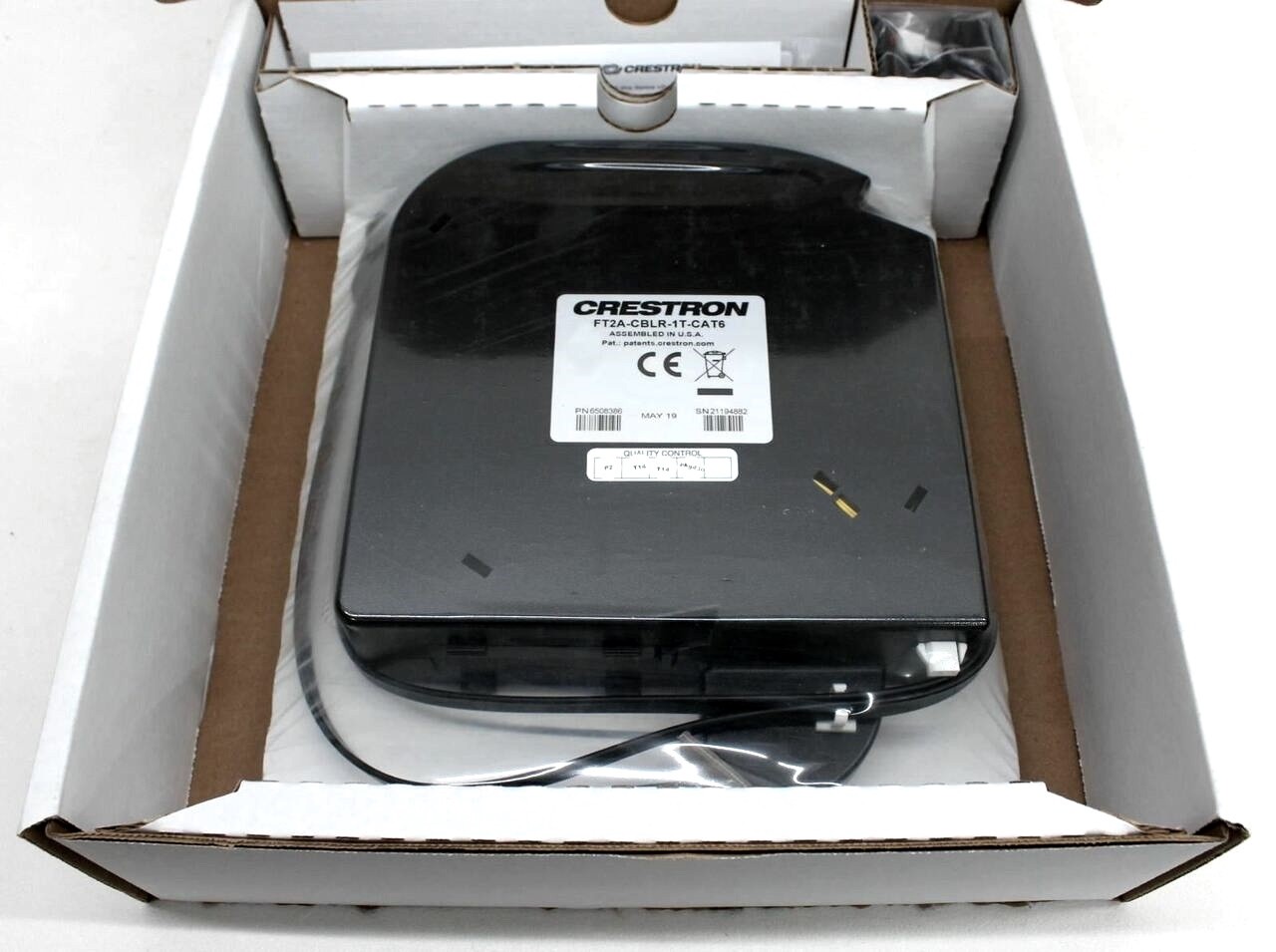 NEW Crestron One-Touch Cable Retractor 6508378 FT2 ELEC Series FT2A-CBLR-1T-HD