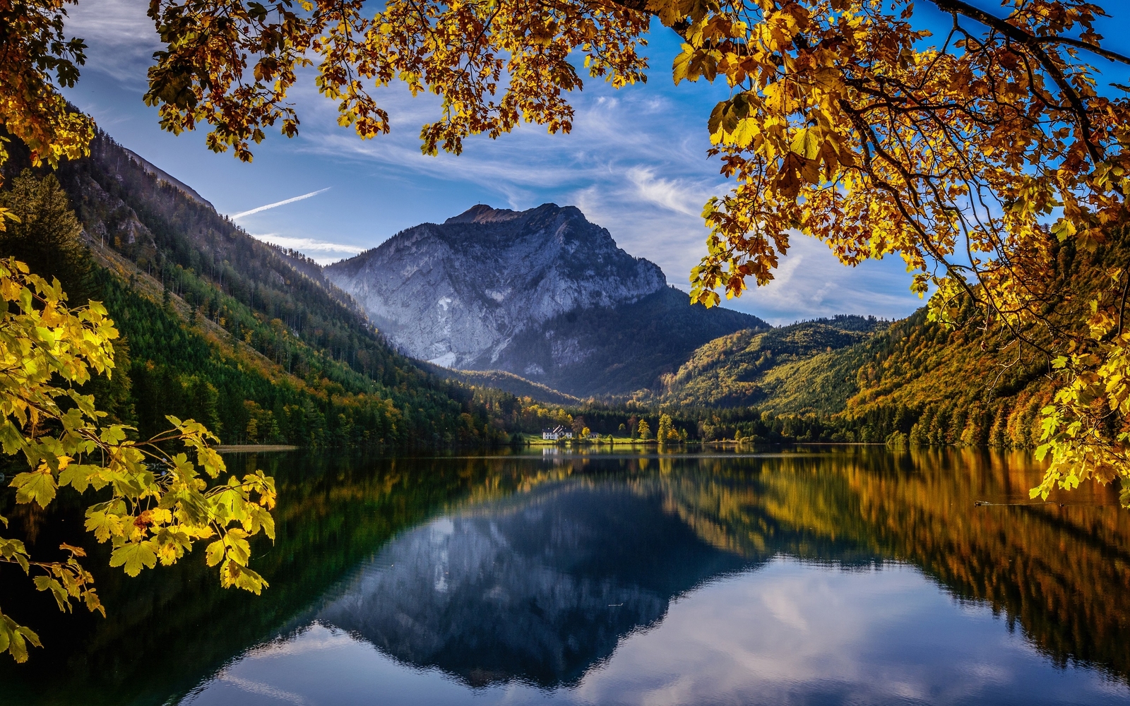 Landscape austria lake fall nature mountains Custom Gaming Mat Desk