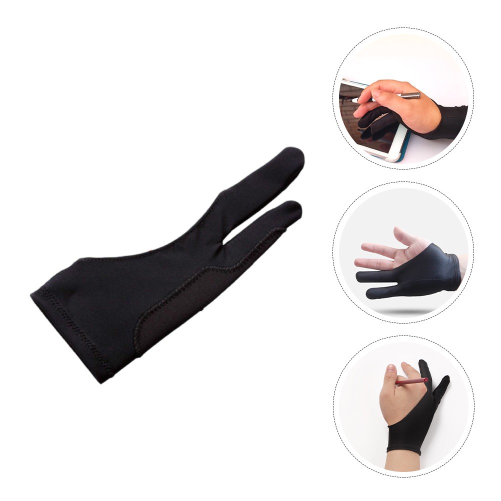 6Pcs Two Finger Gloves Tablet Drawing Gloves Two Fingers Gloves