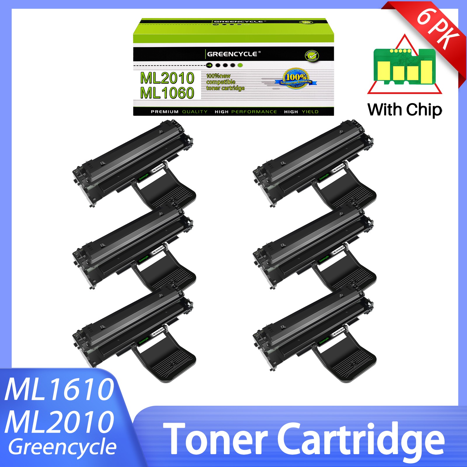 6PK ML2010 Toner Cartridge For Samsung ML-1610 ML-2010R ML-2570 ML-2571N