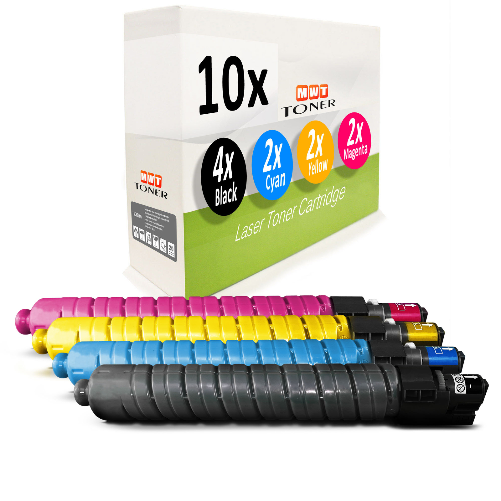 10x MWT Cartridge for Ricoh MPC4504 MPC5504 MPC6004 Bulk Pack