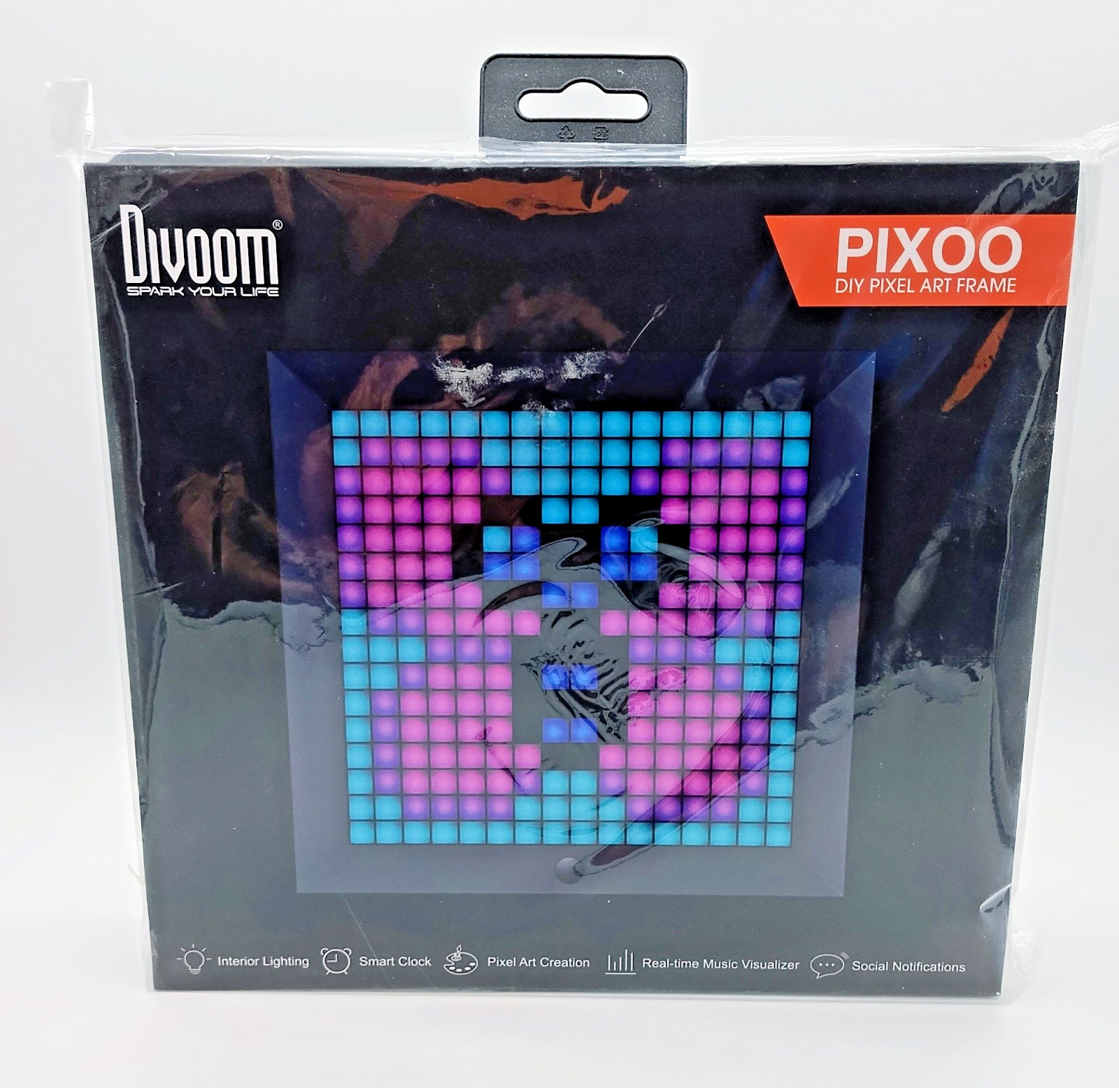 Divoom Pixoo Bluetooth Pixel Art Frame - Music, Clock, Social Notifications MIB