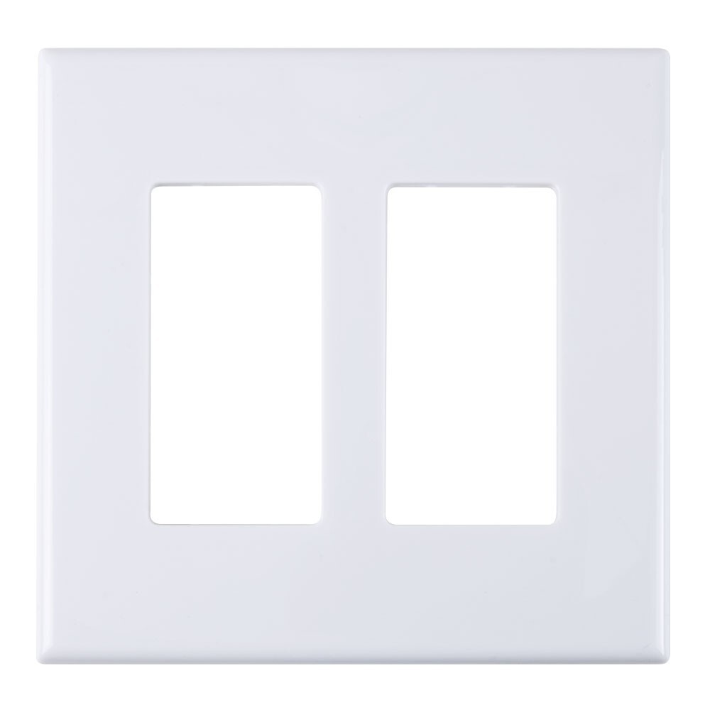 *OPEN BOX* Construct Pro™ Double Gang Wall Plate with Screwless Face (White)