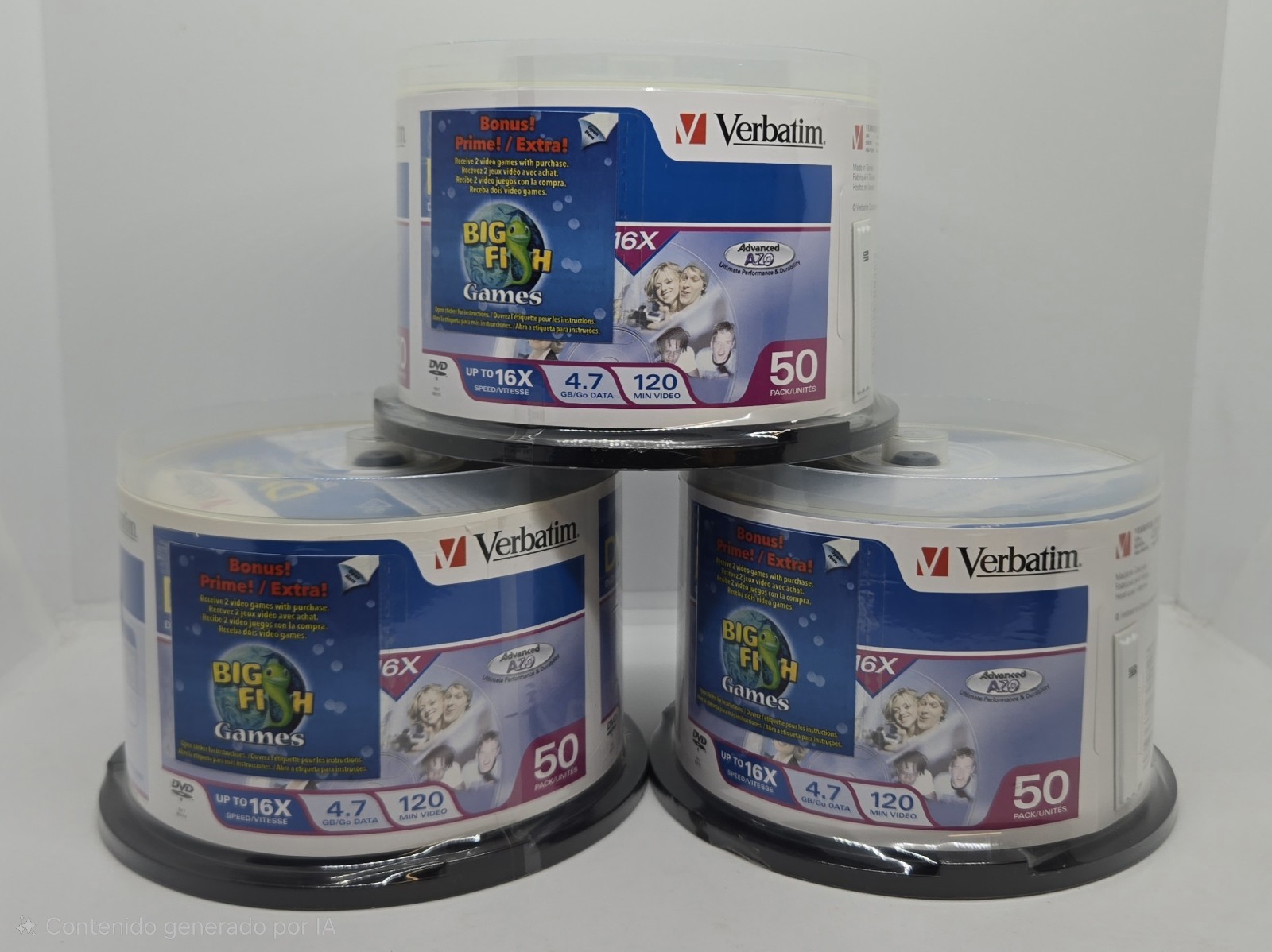 Lot of 3 Verbatim AZO DVD-R 16X 4.7GB 50 Pack Spindle New Sealed Vintage