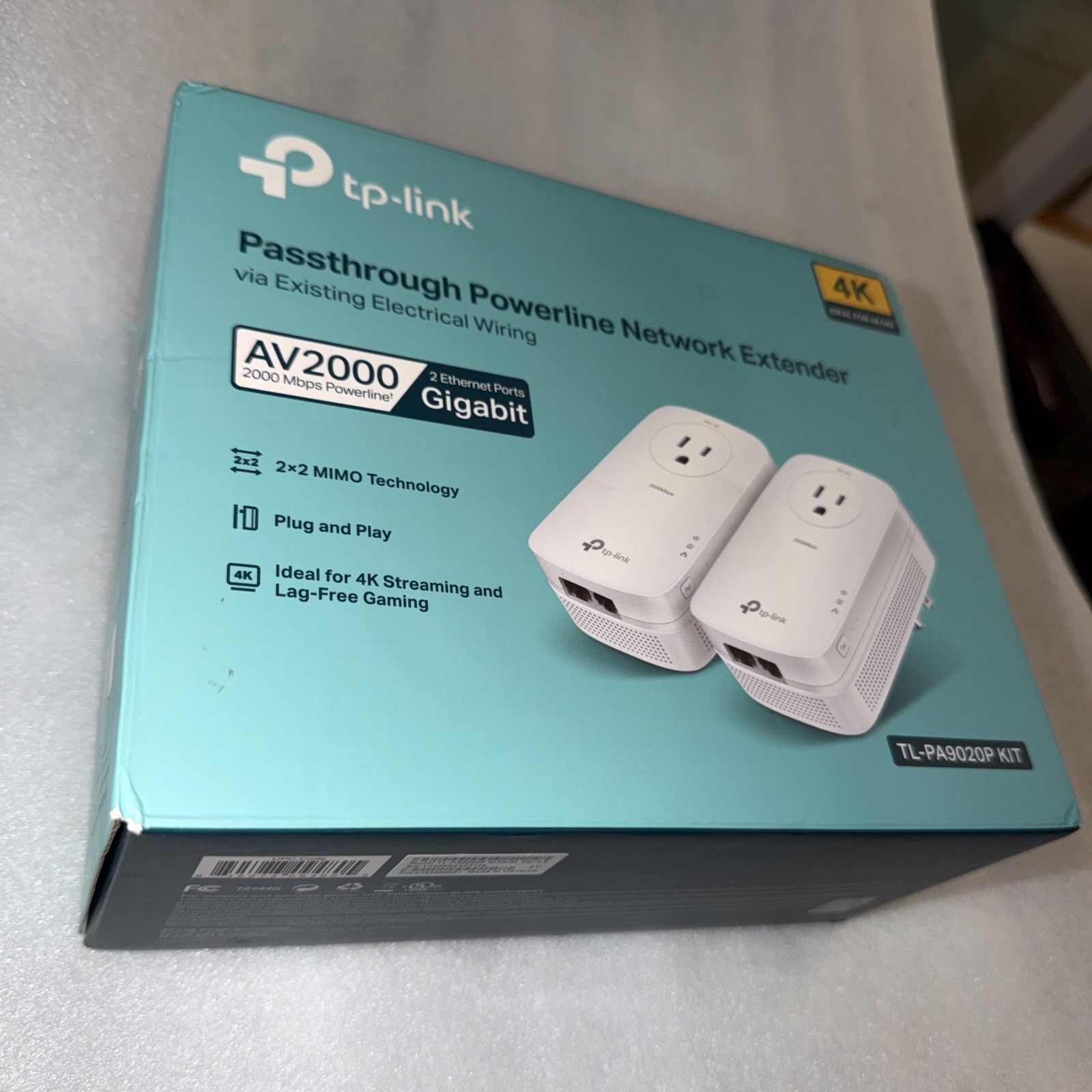 TL PA9020P 2000Mbps Powerline Ethernet Adapter 2 Port AV2000 High Speed Nice