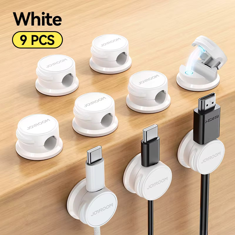 Joyroom 9Pcs Cable Management Cord Organizer Magnetic Cable Clips Adhesive Wire