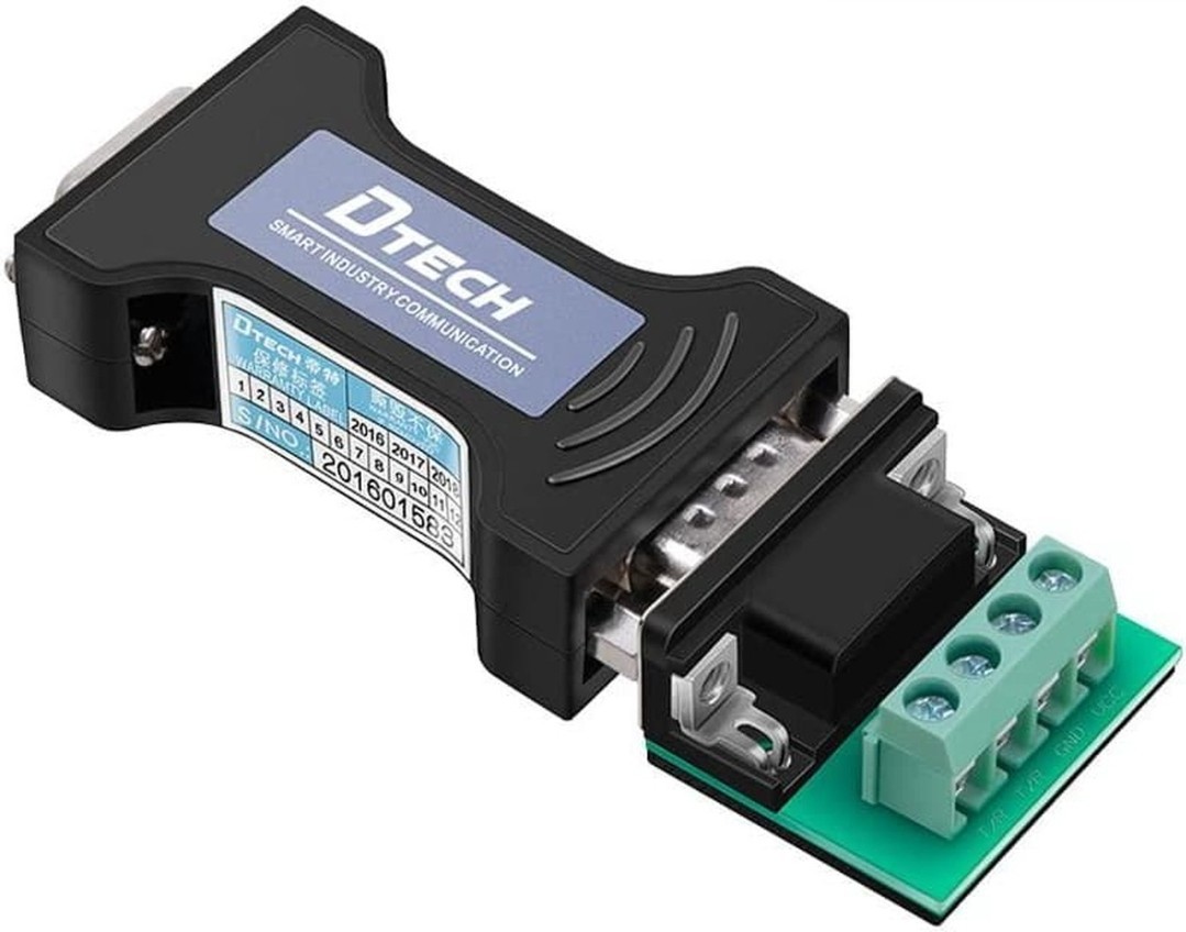 DTECH RS232 to RS485 Serial Converter Adapter with 4 Position Terminal Block for
