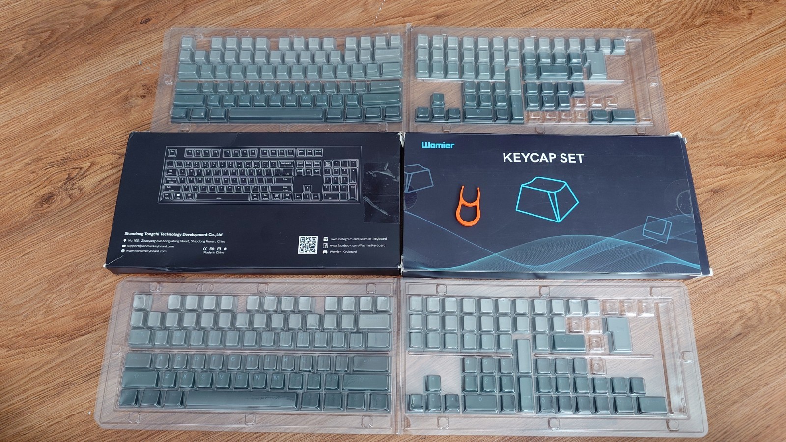 Womier Shine through Black Gray Keycap Set MX For Mechanical Keyboard Pbt Cherry