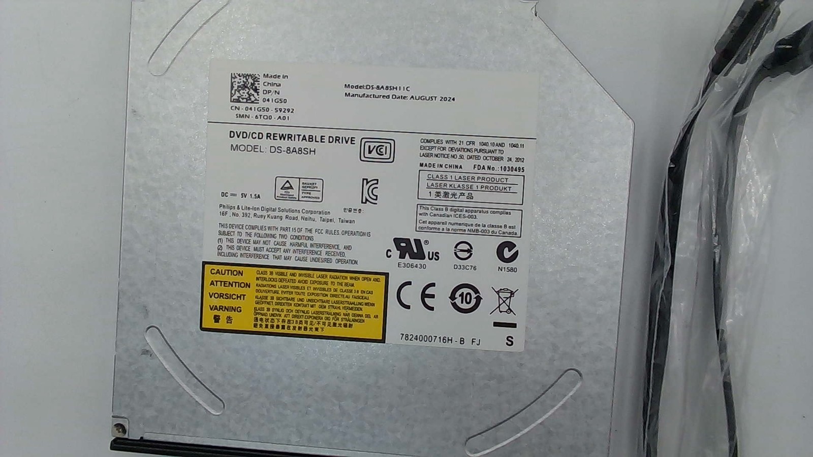 Philips Lite-On  Replacement DVD/CD-RW Rewritable Optical Drive Model DS-8A8SH