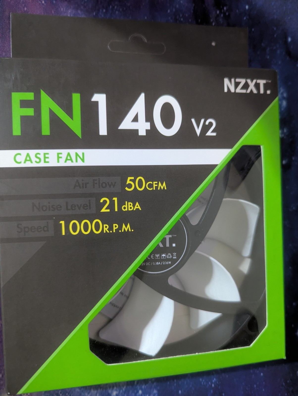 NZXT FN140 V2 140mm  Silent Case Fan | 1000 RPM | 50 CFM | 21 dBA | Rubber Pads