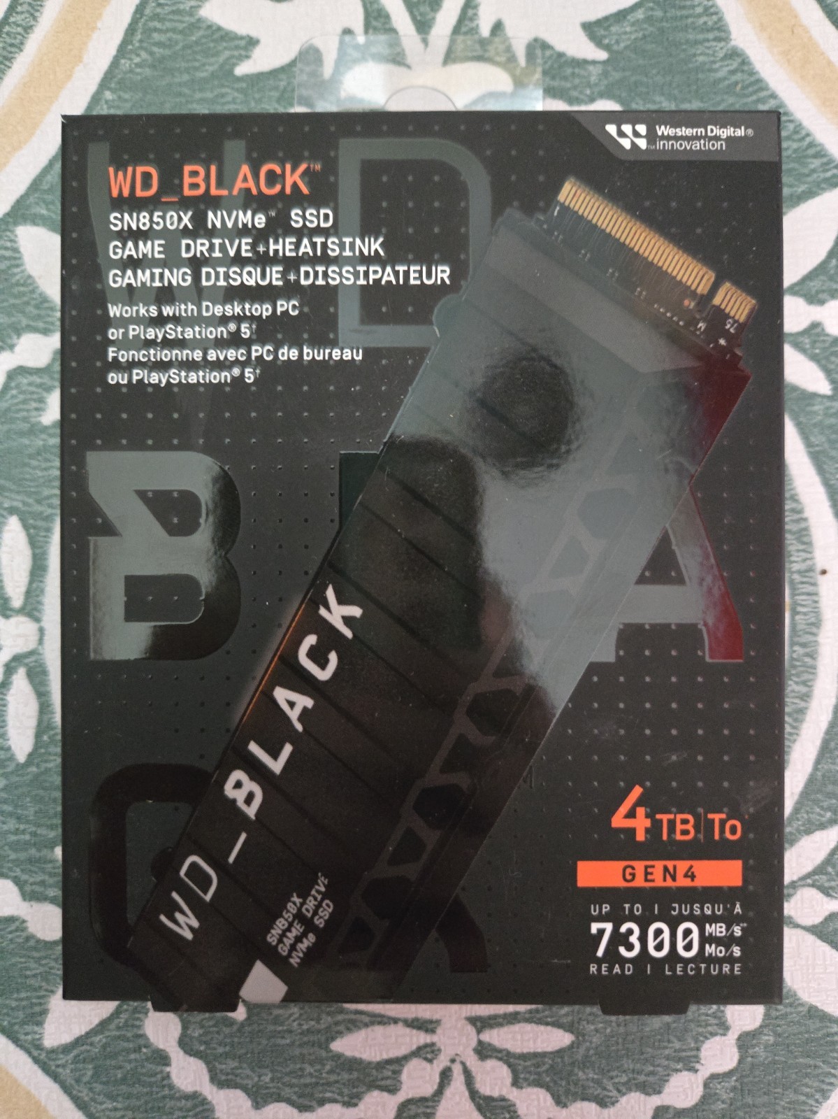 WD_BLACK SN850X 4TB NVMe M.2 PCIe Gen4 SSD Heatsink 7300MB/s WDS400T2XHE