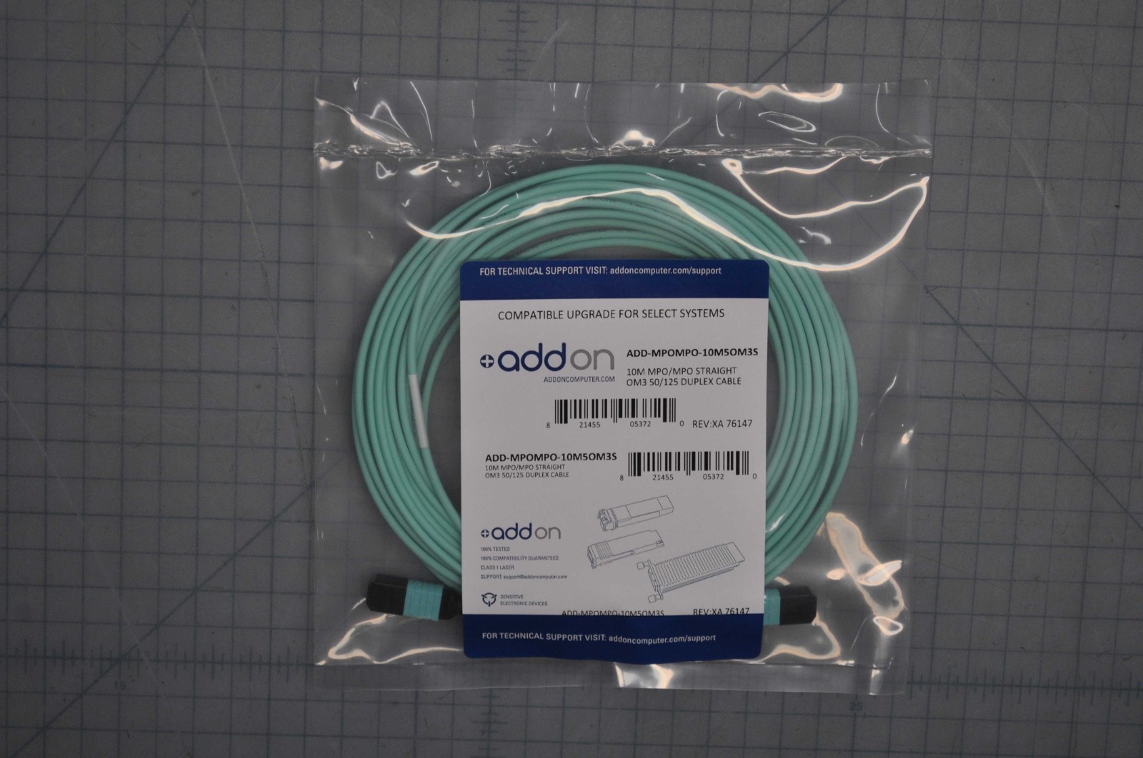 10M LOMM OM3 MPO/MPO STRAIGHT AQUA NETWORK PATCH CABLE - FIBRE OPTIC FOR NETWORK