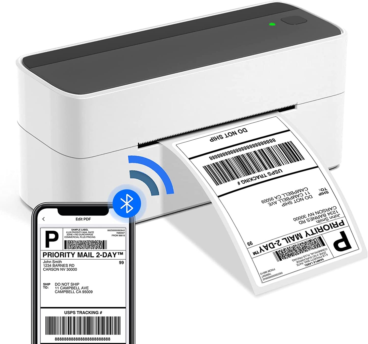 Bluetooth Thermal Shipping Label Printer 4x6 Label Marker Machine withholder LOT