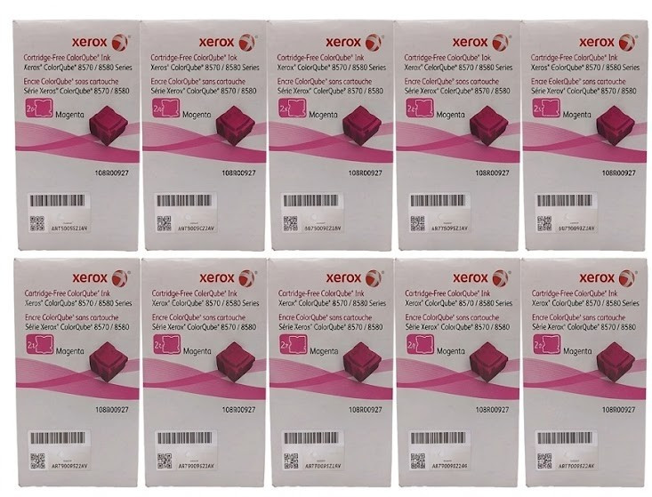 10 BOX LOT Xerox 108R00927 Magenta Solid Ink Sticks for ColorQube 8570/8580 NEW