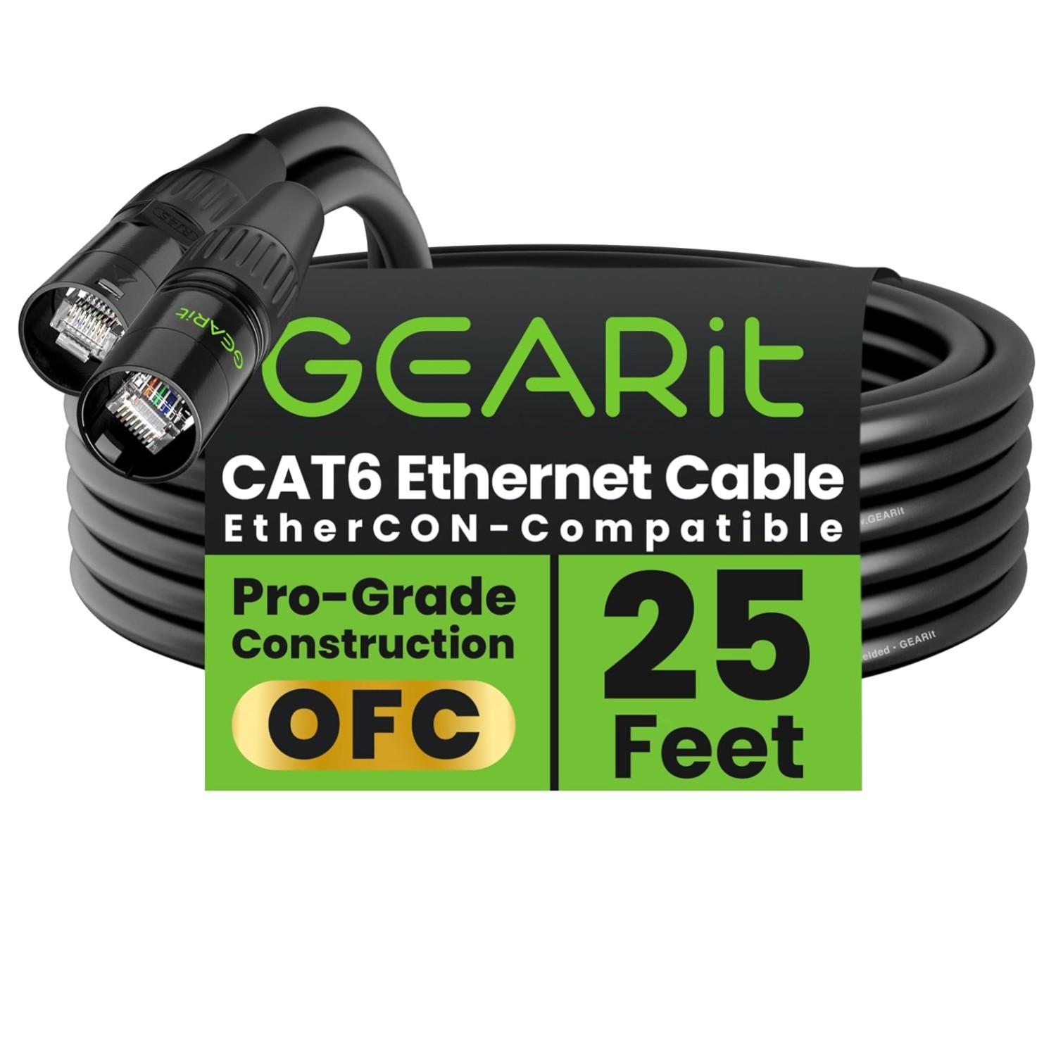 High-Speed 25ft Audio & Lighting Ethernet Cable