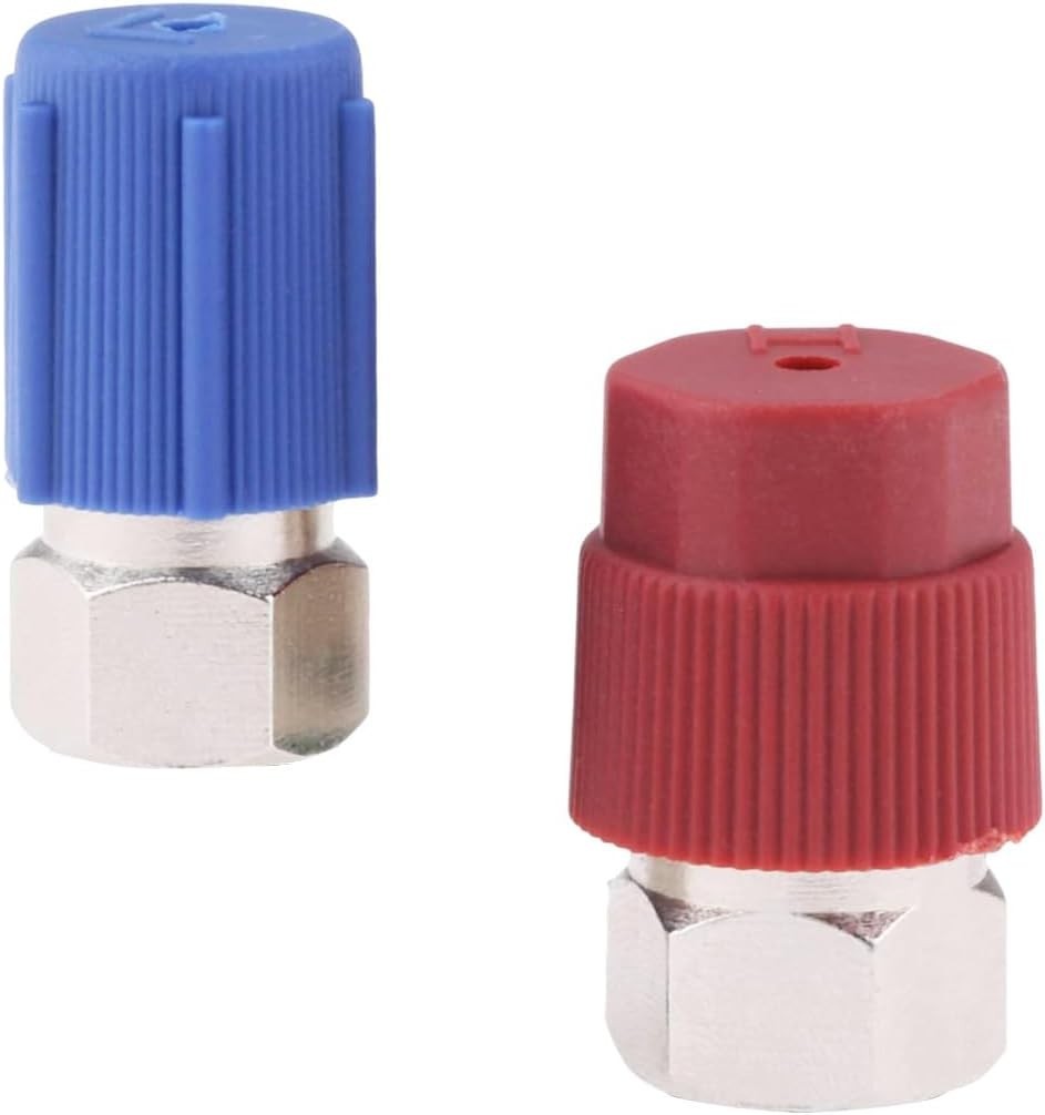 R12 to R134A Adapter, R12 R22 to R134A High/Low Fitting Port Retrofit 1/4'' to 7